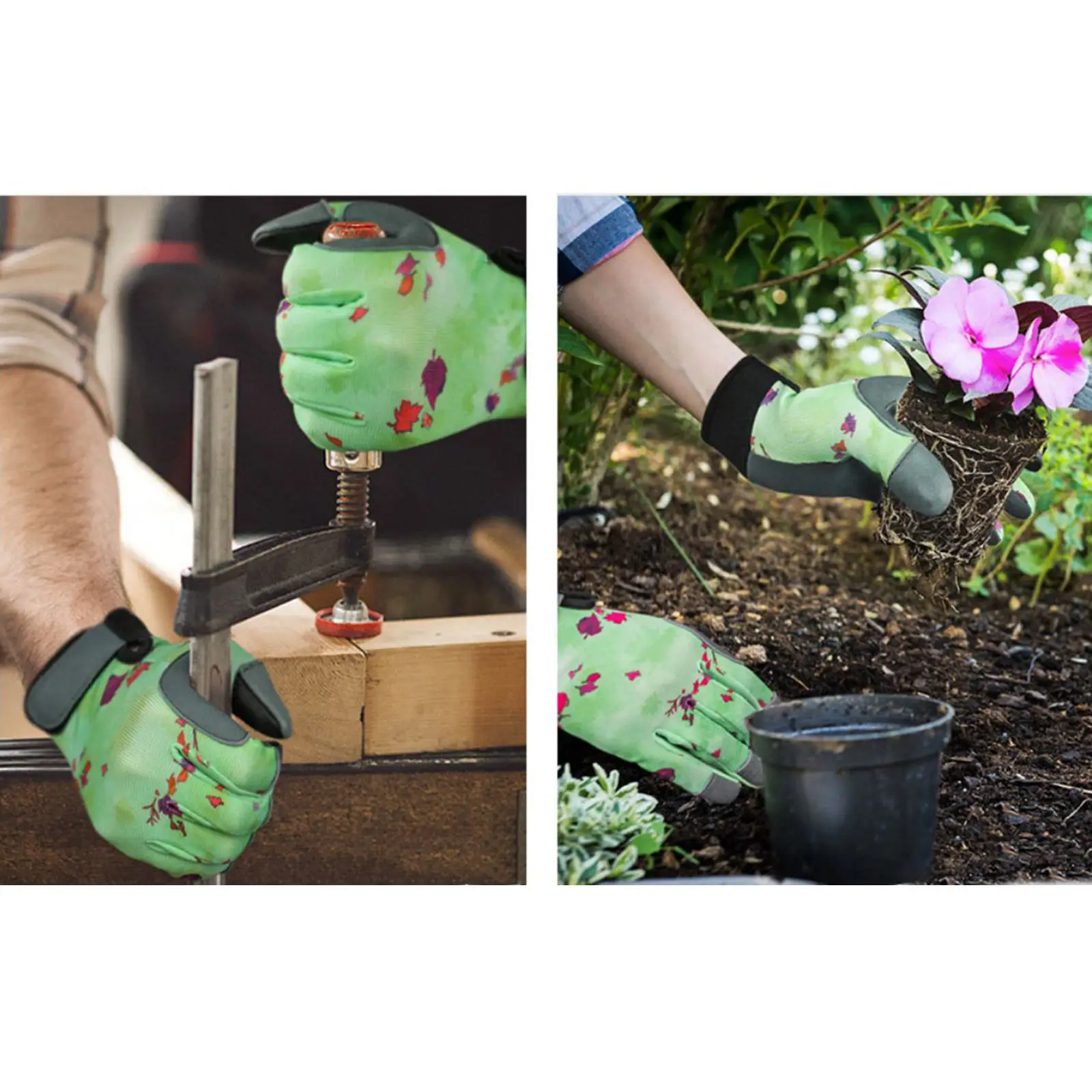 Leather Gardening Gloves for Women Men Protective Work Gloves Breathability Resistance Garden Yard Working Gloves