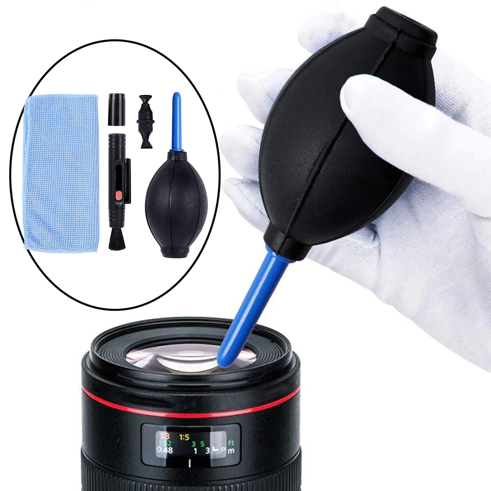 3 in 1 Camera Cleaning Kit Cleaner Dust Pen/Blower/Cloth Multifunctional Tools for LCD Screen Optical Instrument Lens Cleaning