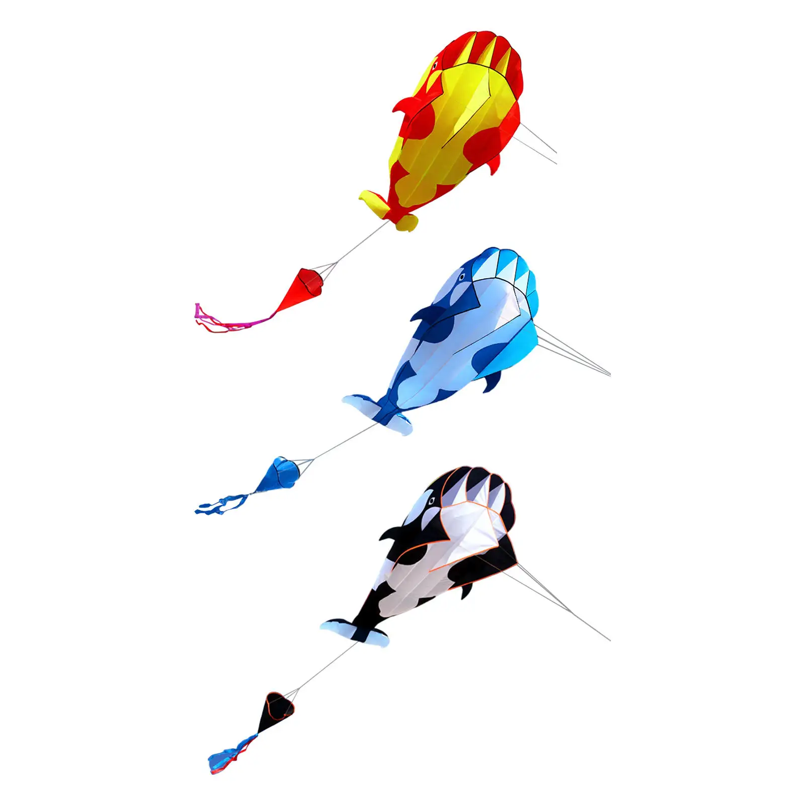 Soft Killer Whale Kite with 30M Kites String Flying Kites Parafoil Beach Kite Large for Outdoor Entertainment