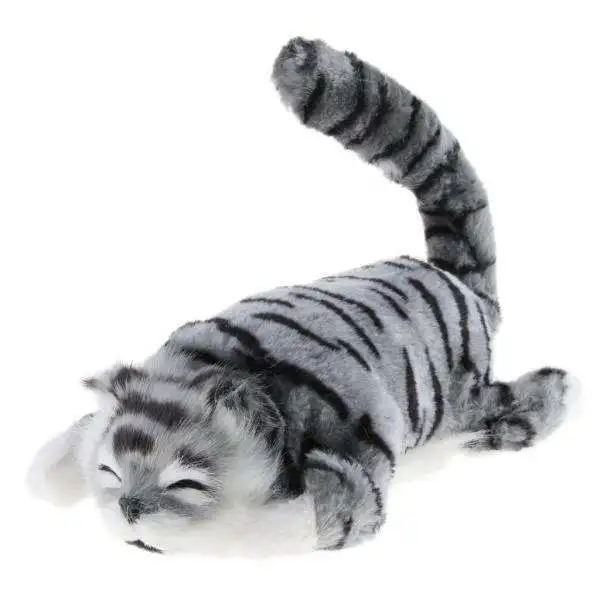3xElectric Naughty Rolling Cat Plush Animal Model Toy Figure Home Decor Grey