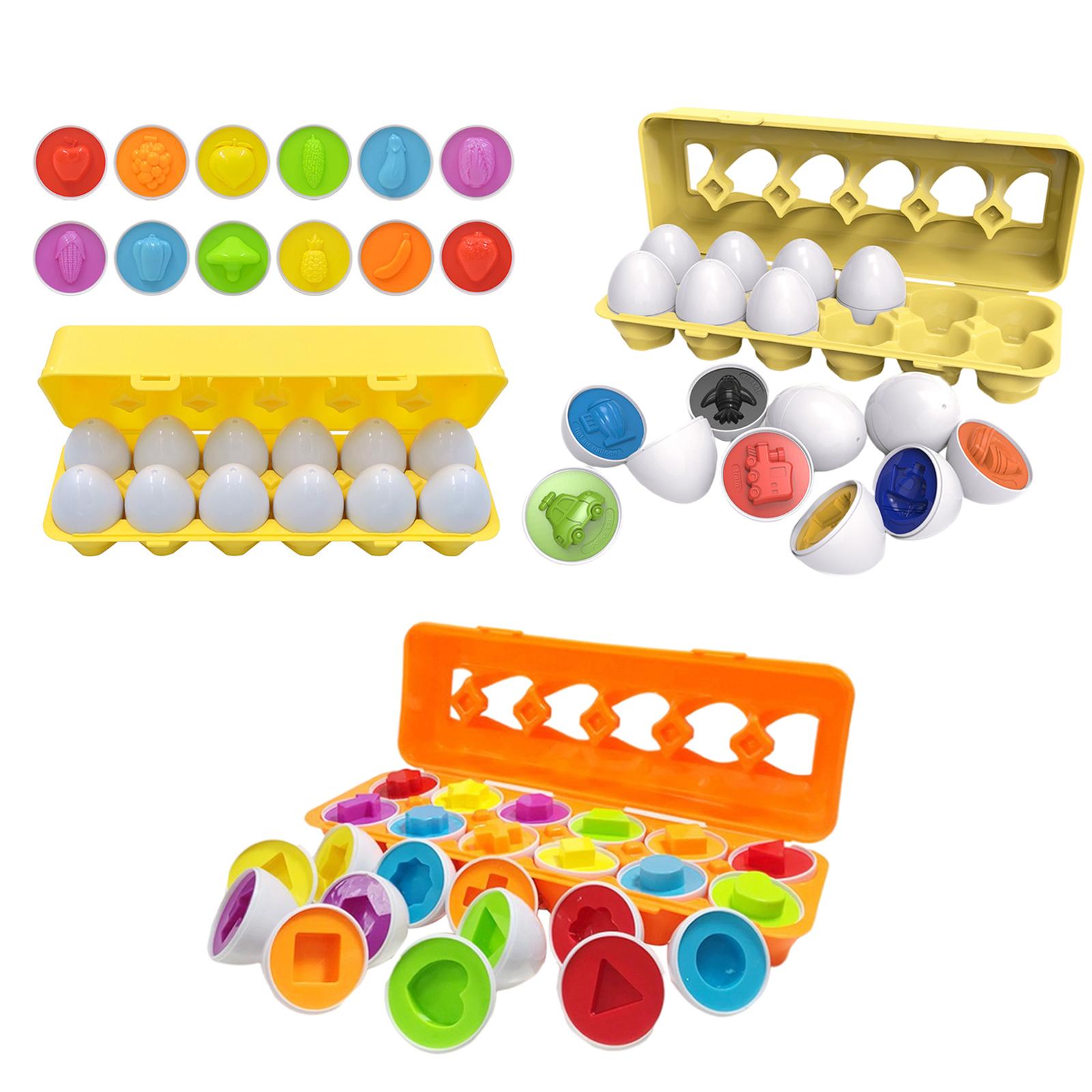 12Pcs Matching Egg Play Set Puzzle Toys Training Toy Fine Motor Skill Toy for Kids Toddler