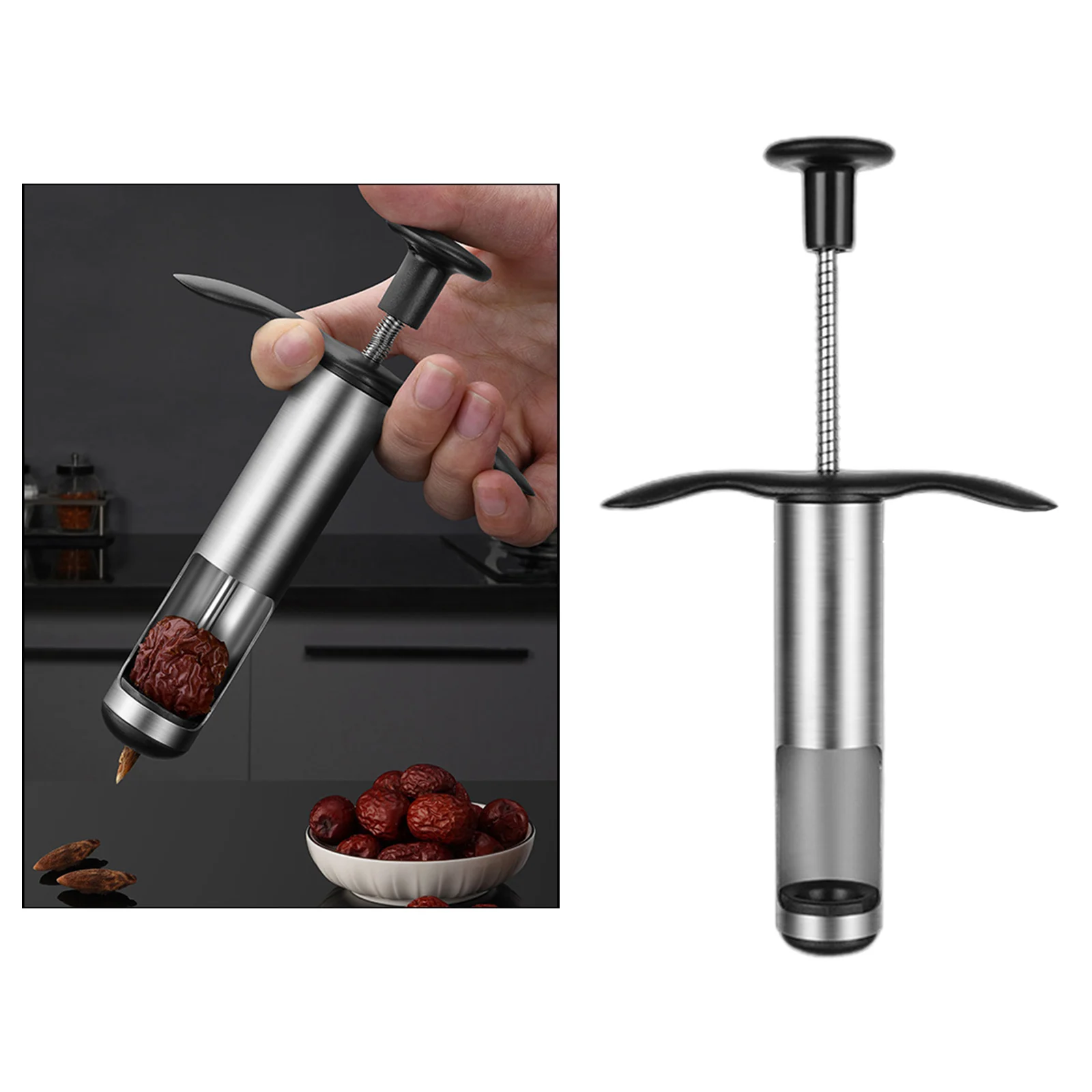 Stainless Steel Core Remover Push Type Fruit Pineapple Peeler Corer for Pear Cherry Red Date Jujube Home Kitchen Accessories