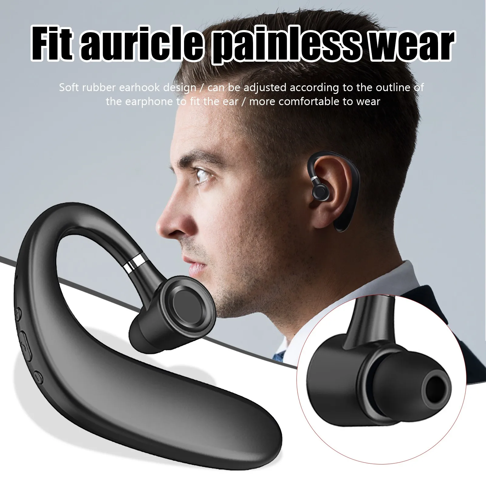 Total 20 Horas Jugar Auriculares Bluetooth LXT Auriculares Inalámbricos 5,0 de fácil emparejamiento Mini Auriculares Bluetooth en la Oreja a Prueba de Sudor Deportes audífonos con micrófono 