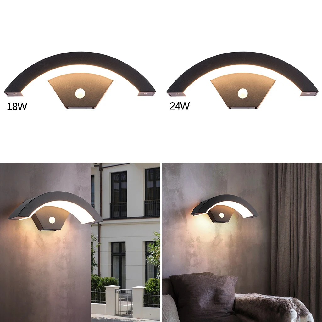 LED Outdoor Wall Lamp Street Lamp With Motion Sensor Aluminum Body Weatherproof IP65 220V For Porch or Gardens Lighting