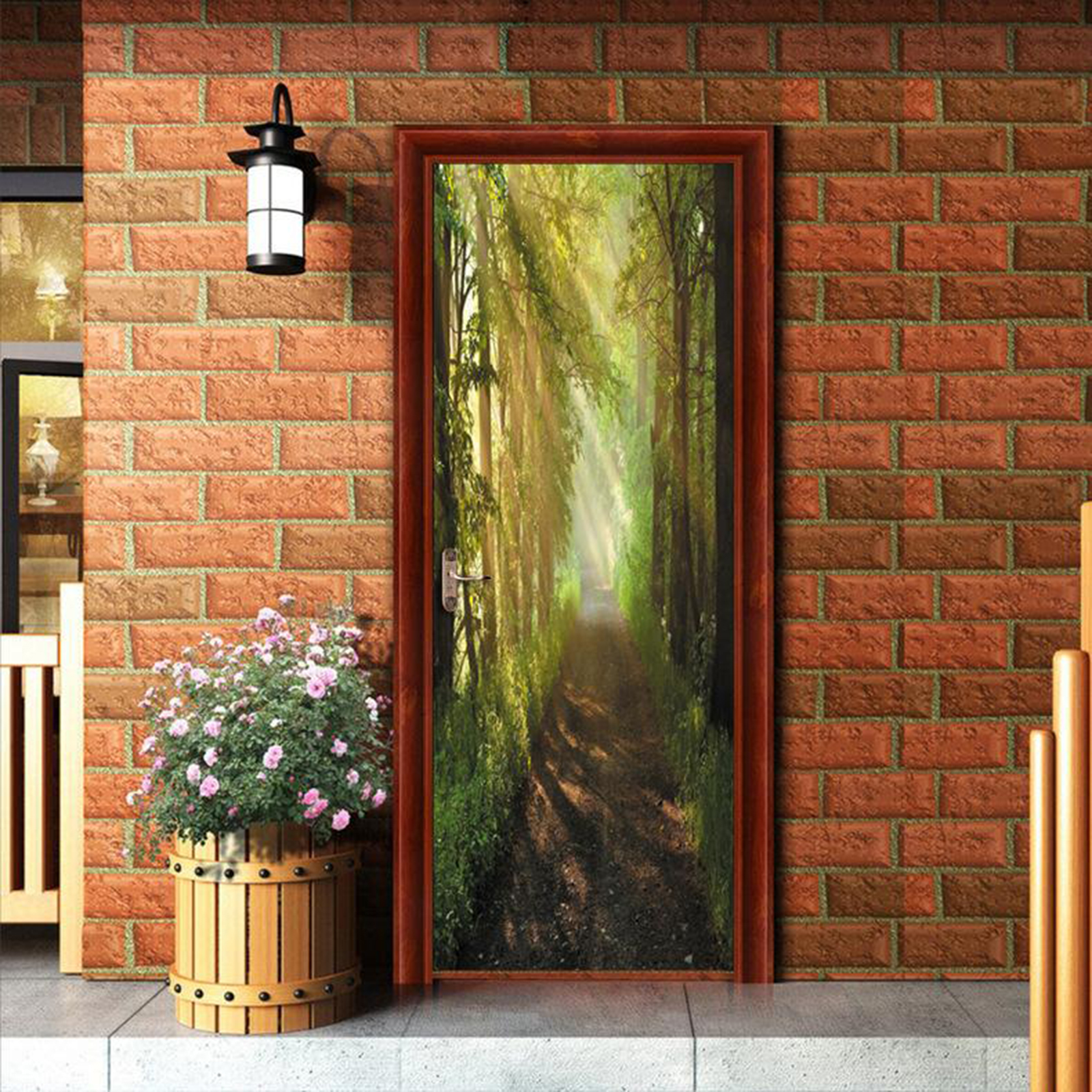 3D Door Decal Door Stickers Decor Door Mural Removable Vinyl Door Wall Mural Door Wallpaper for Home Decor