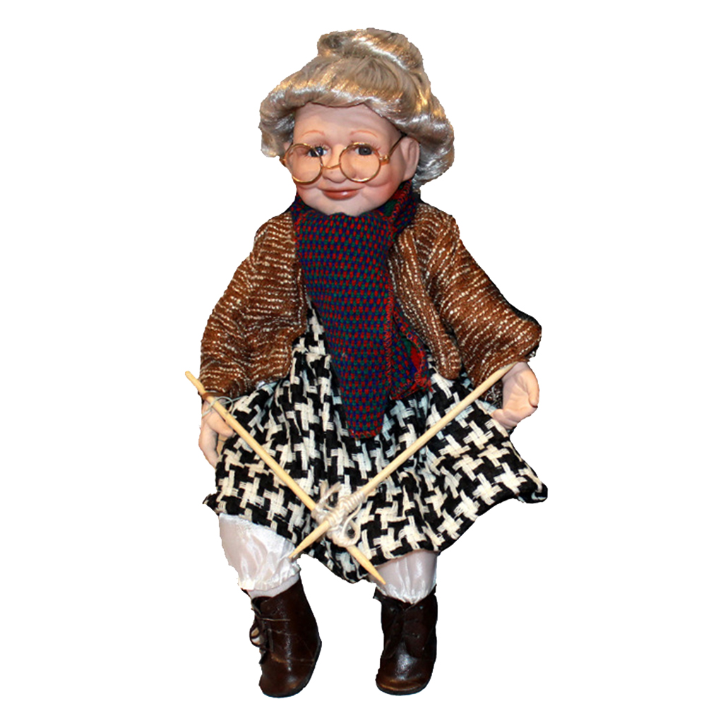17.72inch Porcelain Doll Beautiful Grandma Miniature Toy for Kids Adult
