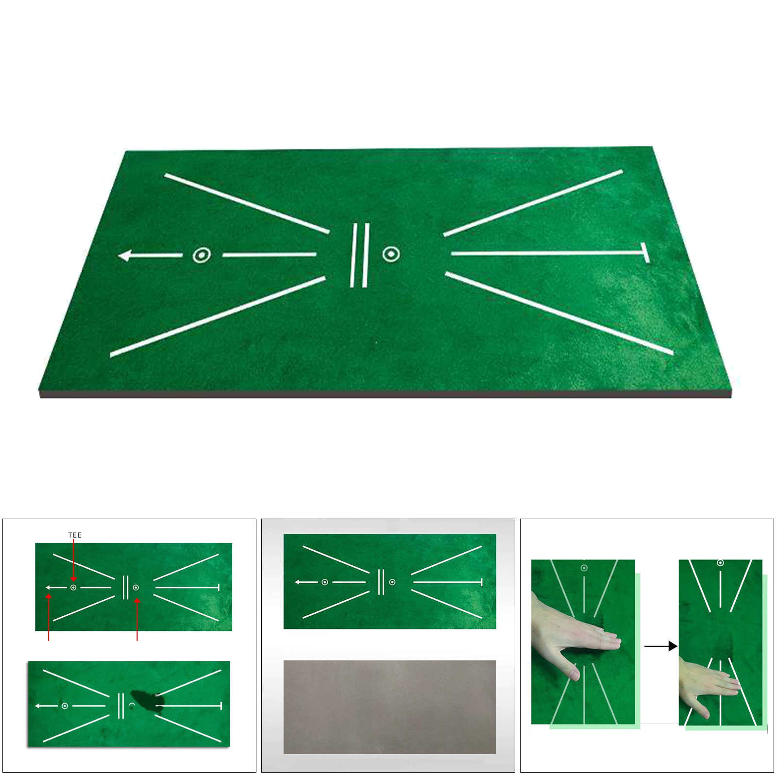 Rectangle 60x30cm Golf Training Mat Rug Game Pad Office Indoor/Outdoor