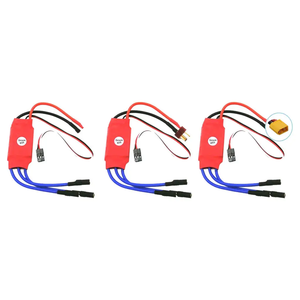 RC Brushless 40A ESC with 3.5mm Banana Plug Speed Controller Support 2-4S for RC Plane FPV Quadcopter Multicopter