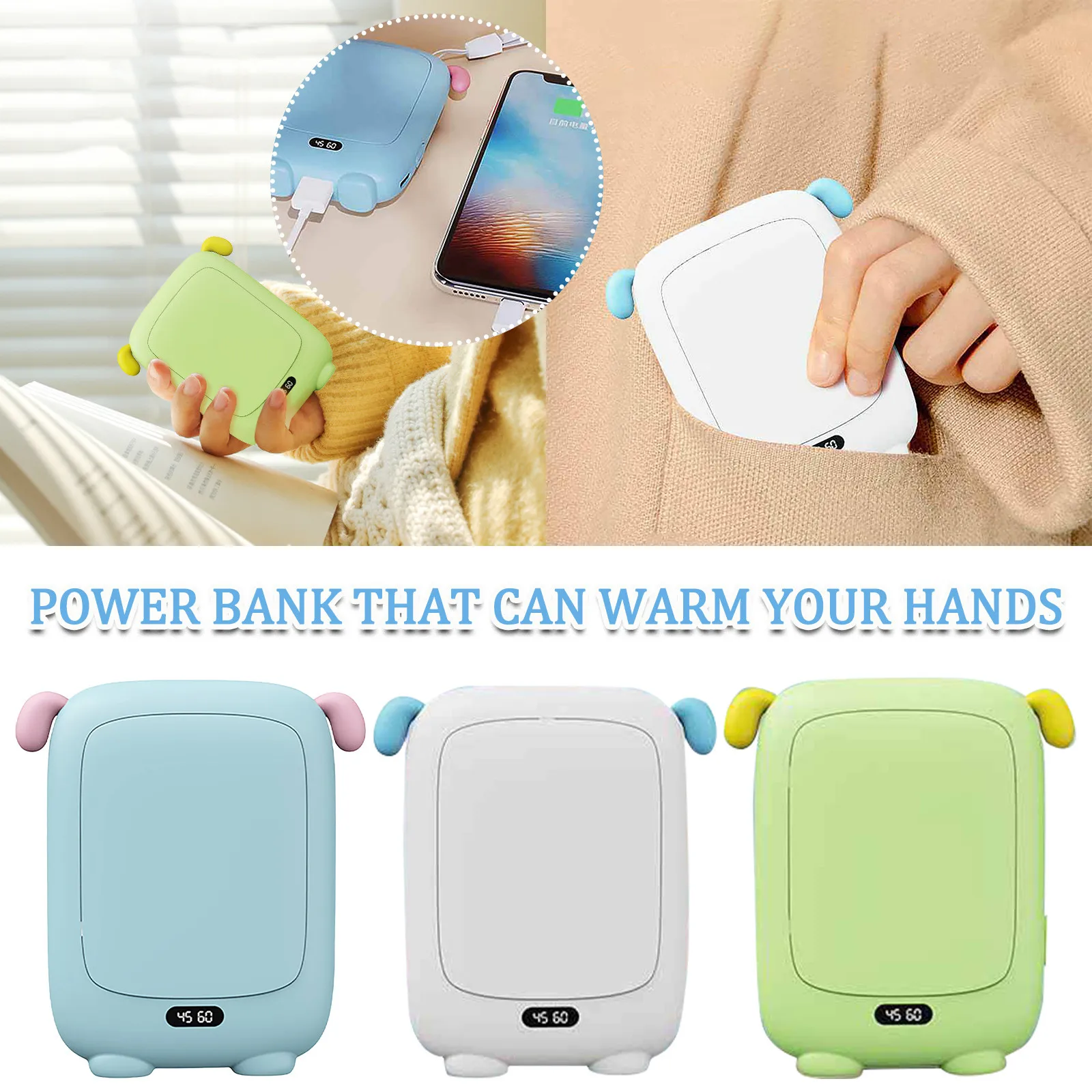 Details about   4000mAh USB Hand Warmer Portable Power Bnak Pocket Hand Warmer Gift For Unisex 