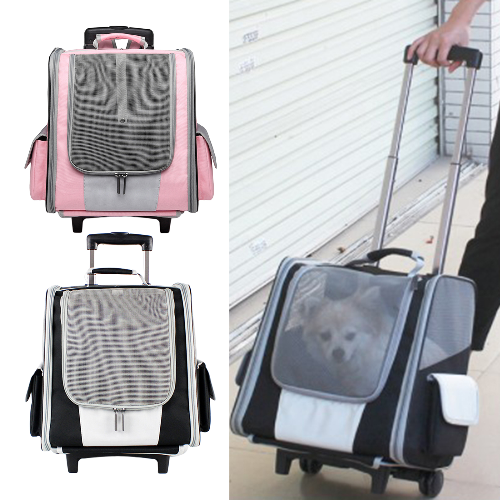 Fashion Pet Trolley Case Carrier Cats Puppy Small Dog Ventilated Cat Backpack Carrier, Comfort for Travel Hiking Walking Outdoor