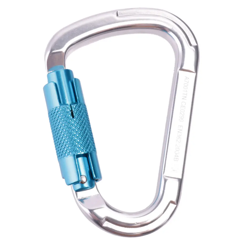 MagiDeal 25KN Auto Locking D-Ring Carabiner for Mountaineering Rock Climbing Survival Tool for Rappelling  Equipment Acce