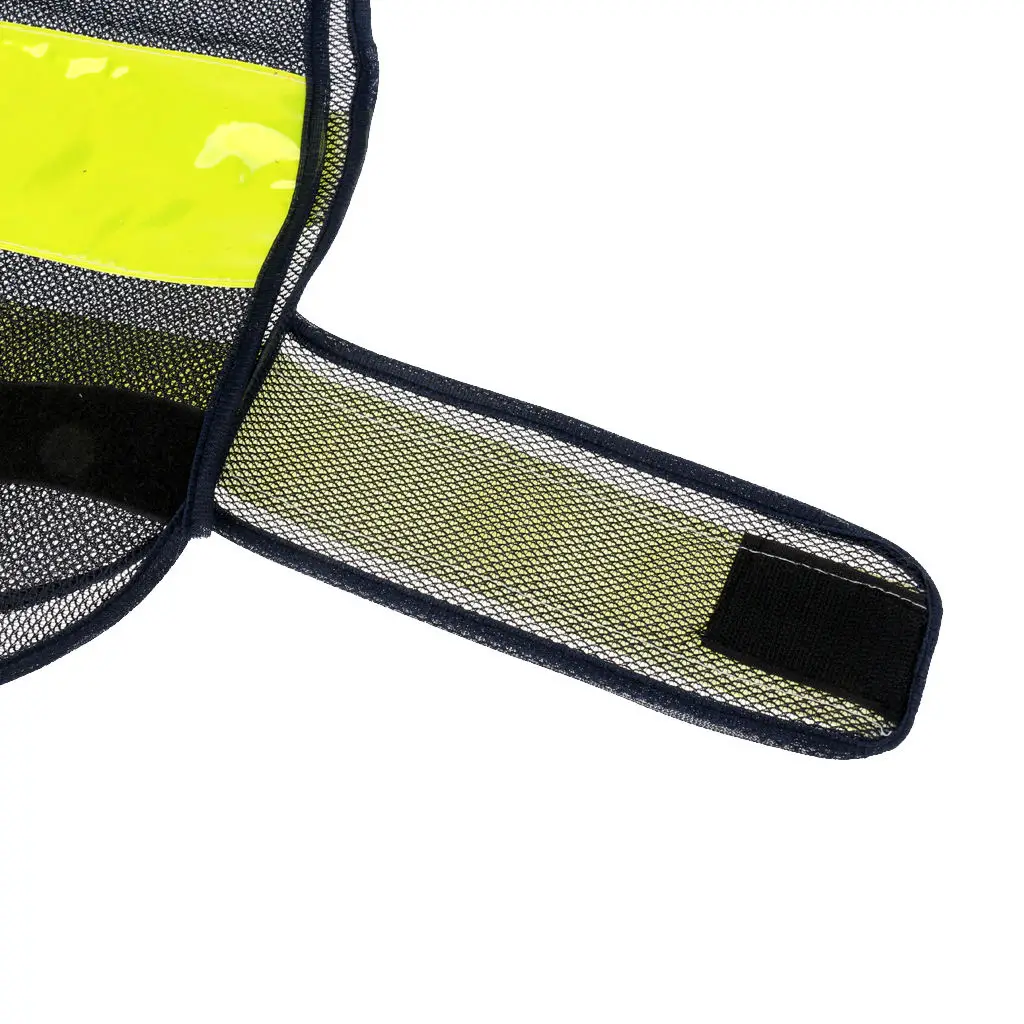 Black Mesh High Visibility Safety Vest Security Vest with Lime Reflective Stripes