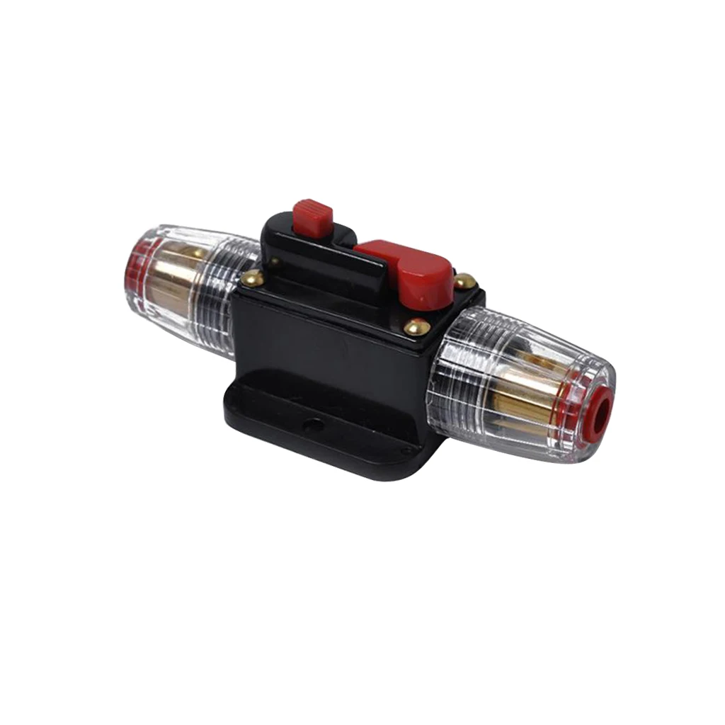 12V Car Stereo Audio Circuit Breaker Inline Fuse Fits 4-8 Gauge Wire 40 Amp
