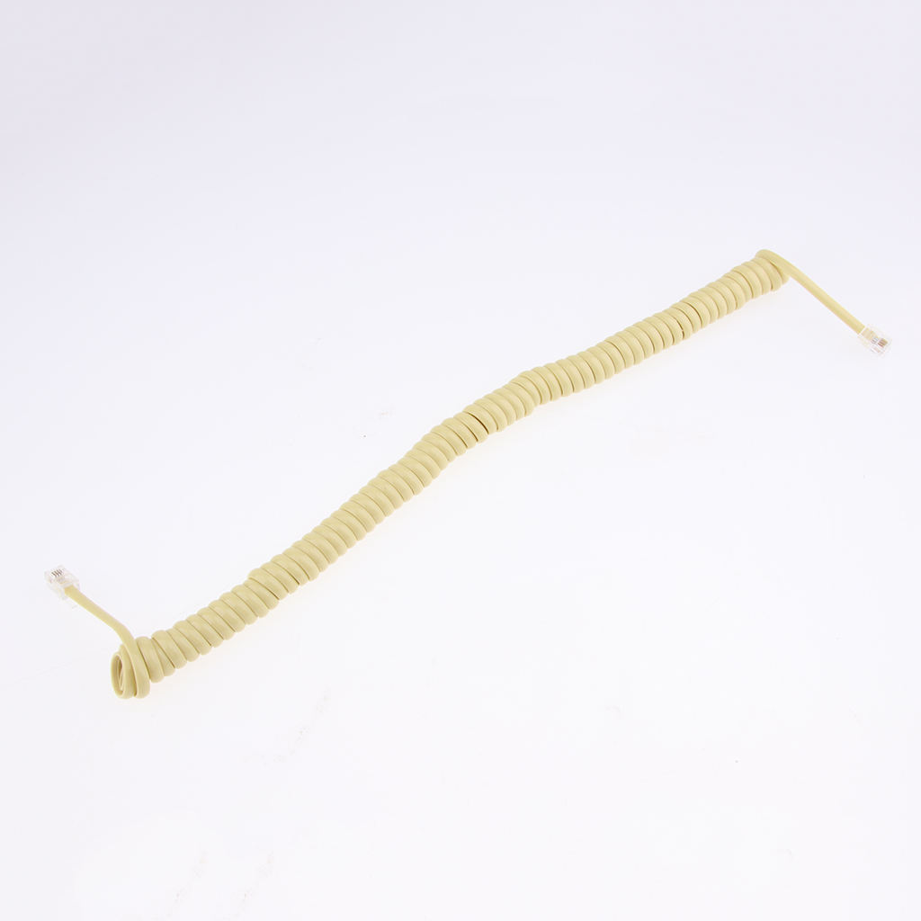 5Piece Telephone Handset Cord Cable Spiral Coiled Length 1.15ft to 9.8ft