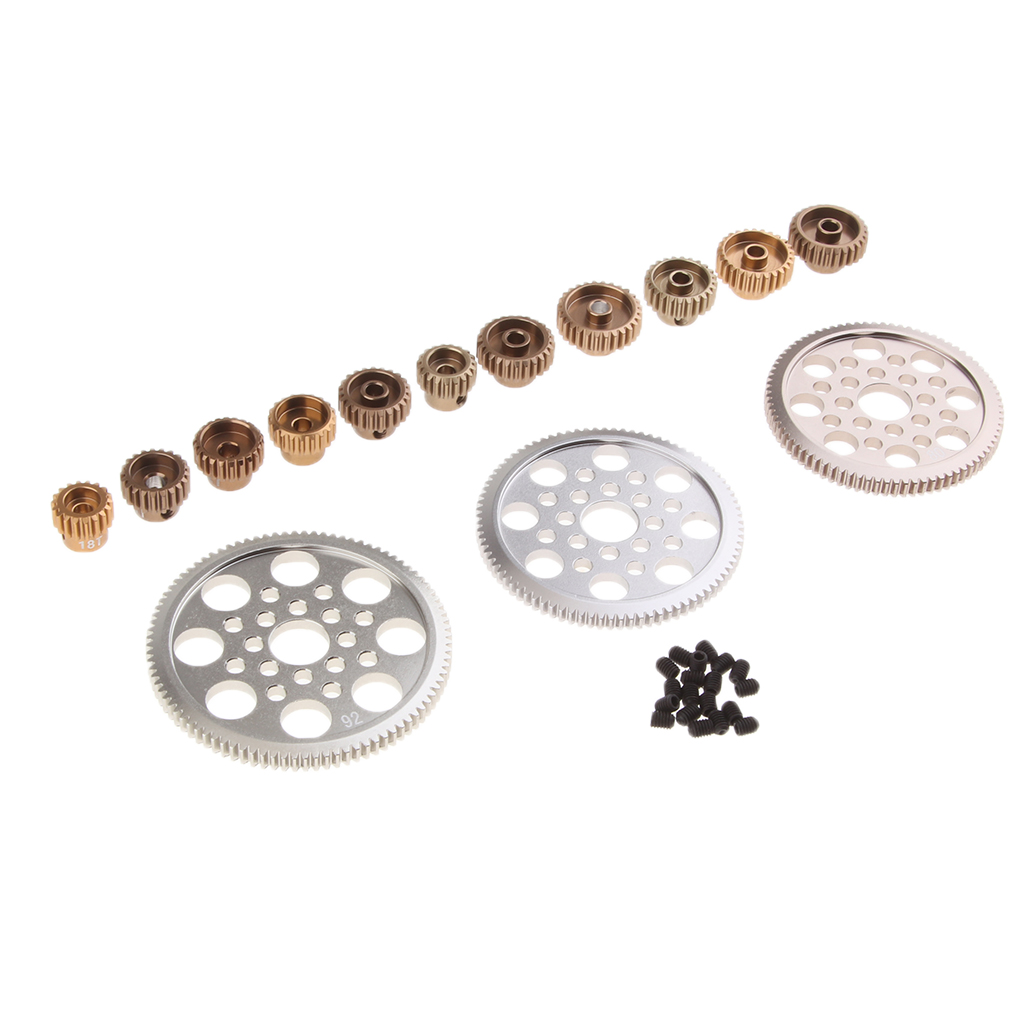 14PCS Motor Pinion Gear 18T 19T 20T 21T 22T 23T 24T 25T 26T 27T 28T 92T 85T 80T RC Parts for 1/10 RC  Car Accessory