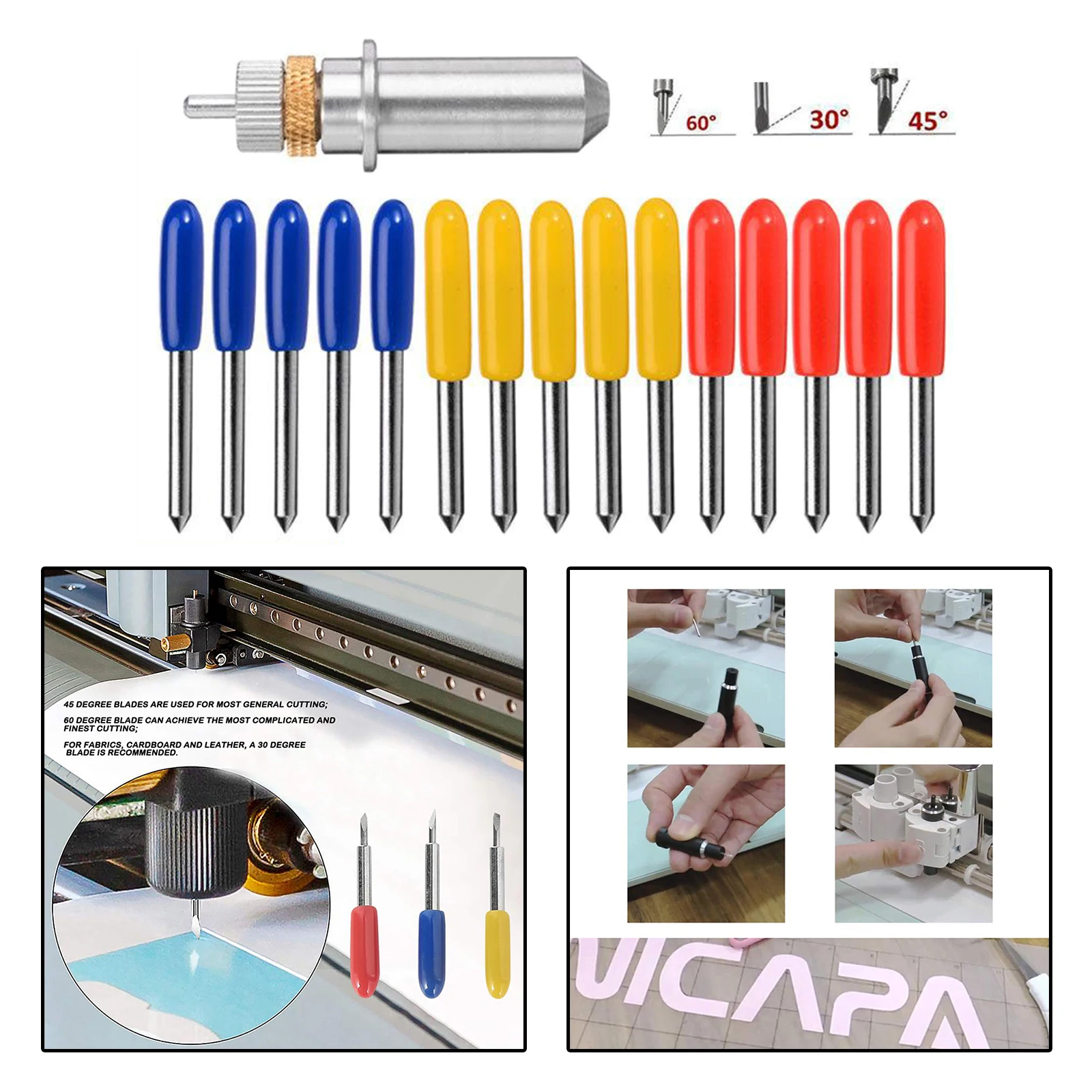 15 Pcs Cutting Blades for CRICUT Maker Expression Machines Replacement Computer lettering knife Multicolor