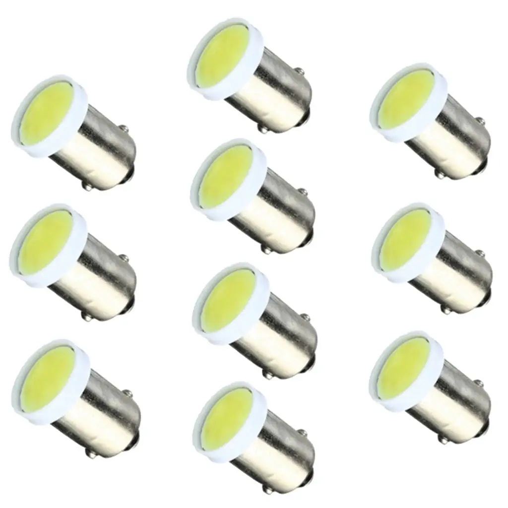 Pack of 10 Aluminum BA9S COB LED Car  Reading/License Plate Light Side Wedge Bulbs