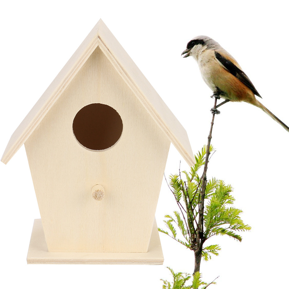 Title 1, Wooden Bird Simple Nest Hanging Bird House Natu...