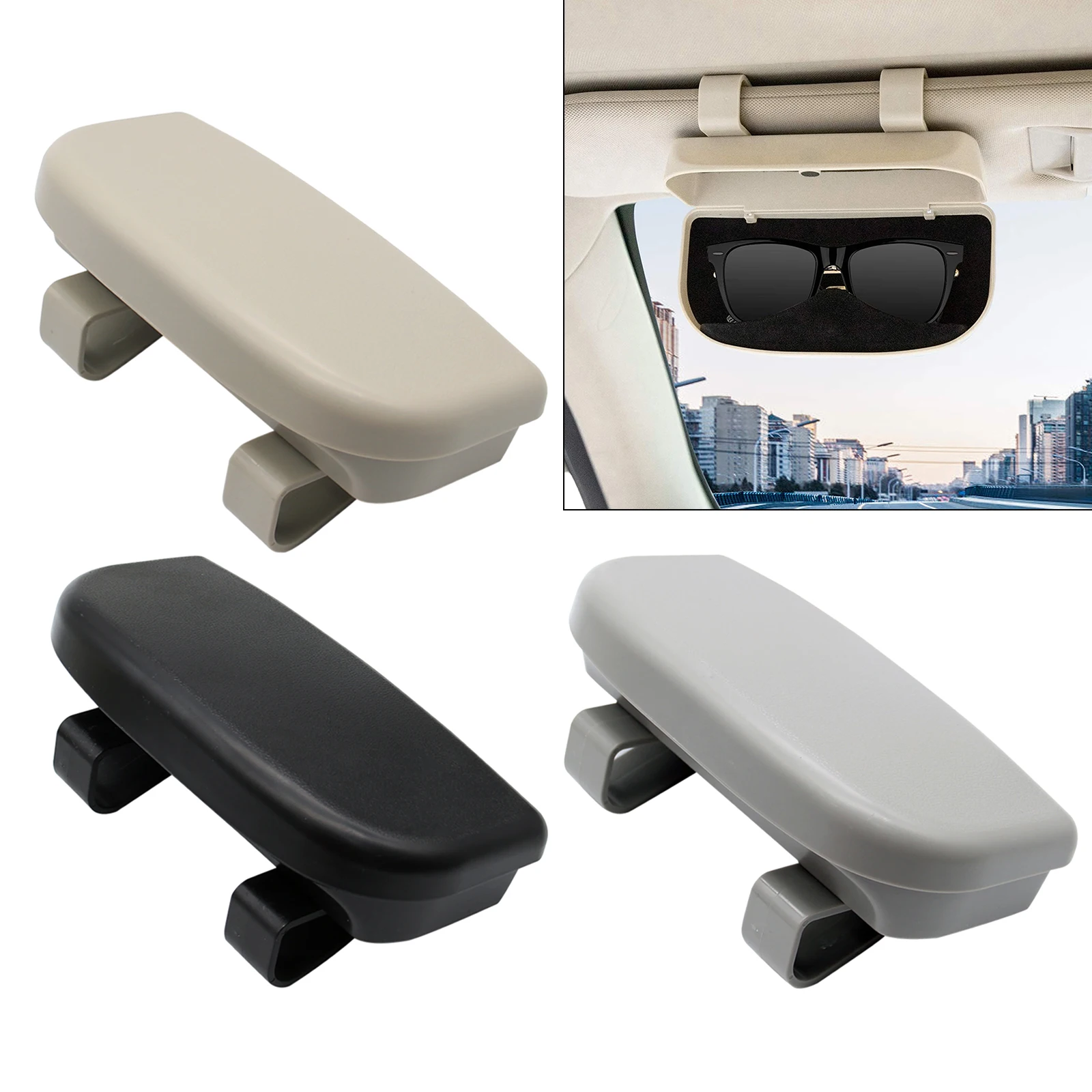 Magnetic Closure Car Sunglasses Holder Clip-on Truck Eyeglasses Storage Box Universally Fit for All Vehicles
