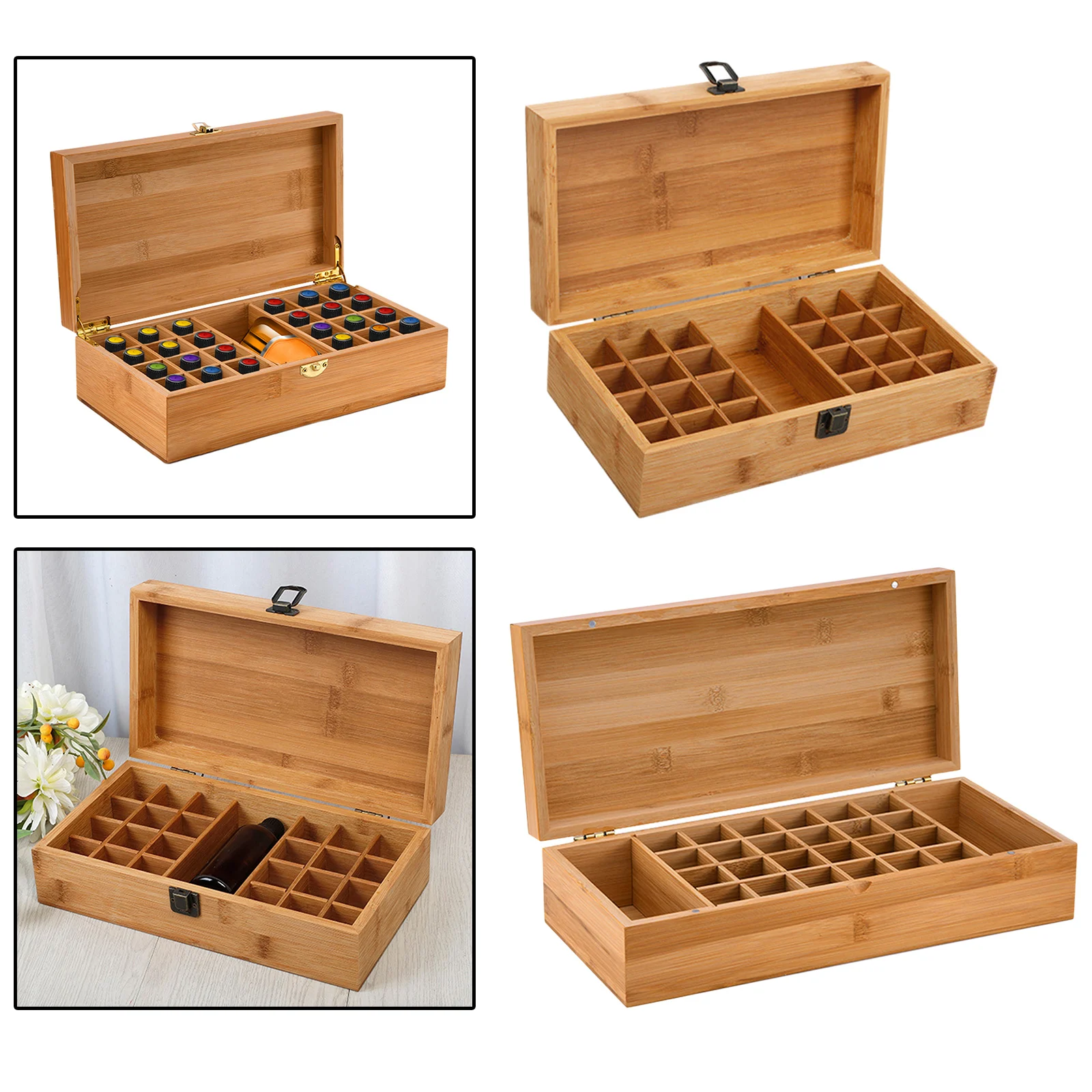 25 Grids Wooden Storage Box Organizer For Essential Oil Carrying Case Aromatherapy Container Treasure Jewelry Storage Box