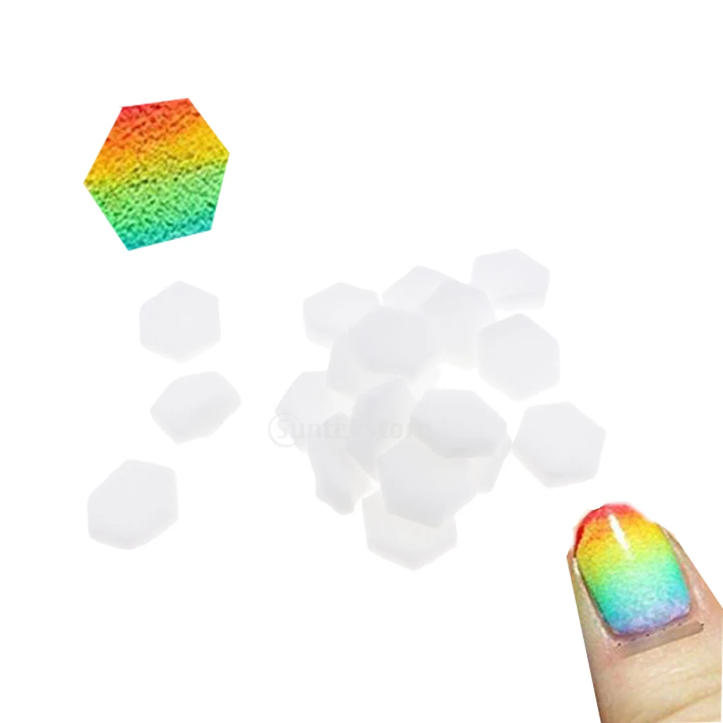 Beauty Hexagon Nail Art Sponges for Acrylic Manicure Gel Nail Art Care Decor