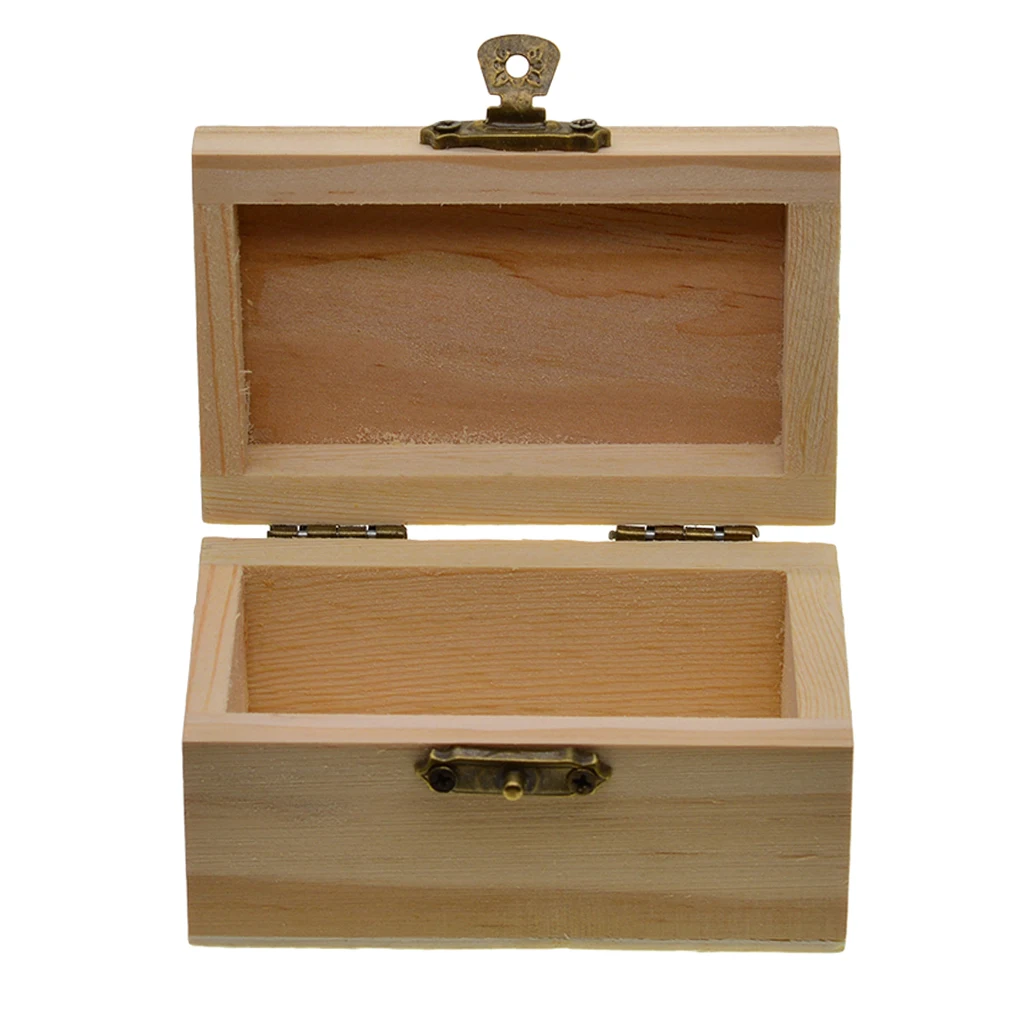 Unfinished Wooden Jewel Box Case for Kid's DIY Craft Wood Arts Square 120mm 