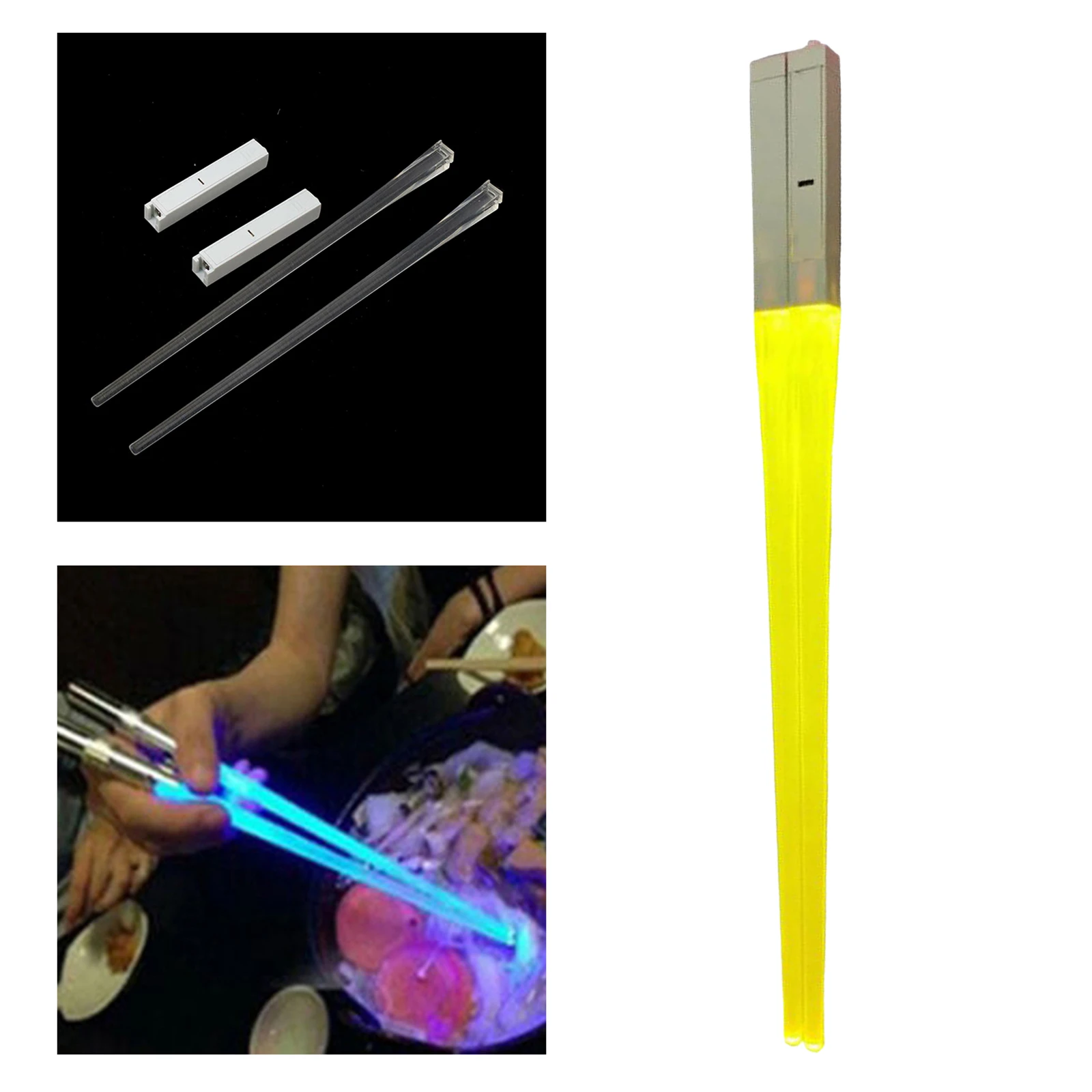 1 Pair of Light Up LED Lightsaber Chopsticks Durable Lightweight Portable BPA Free and Food Safe