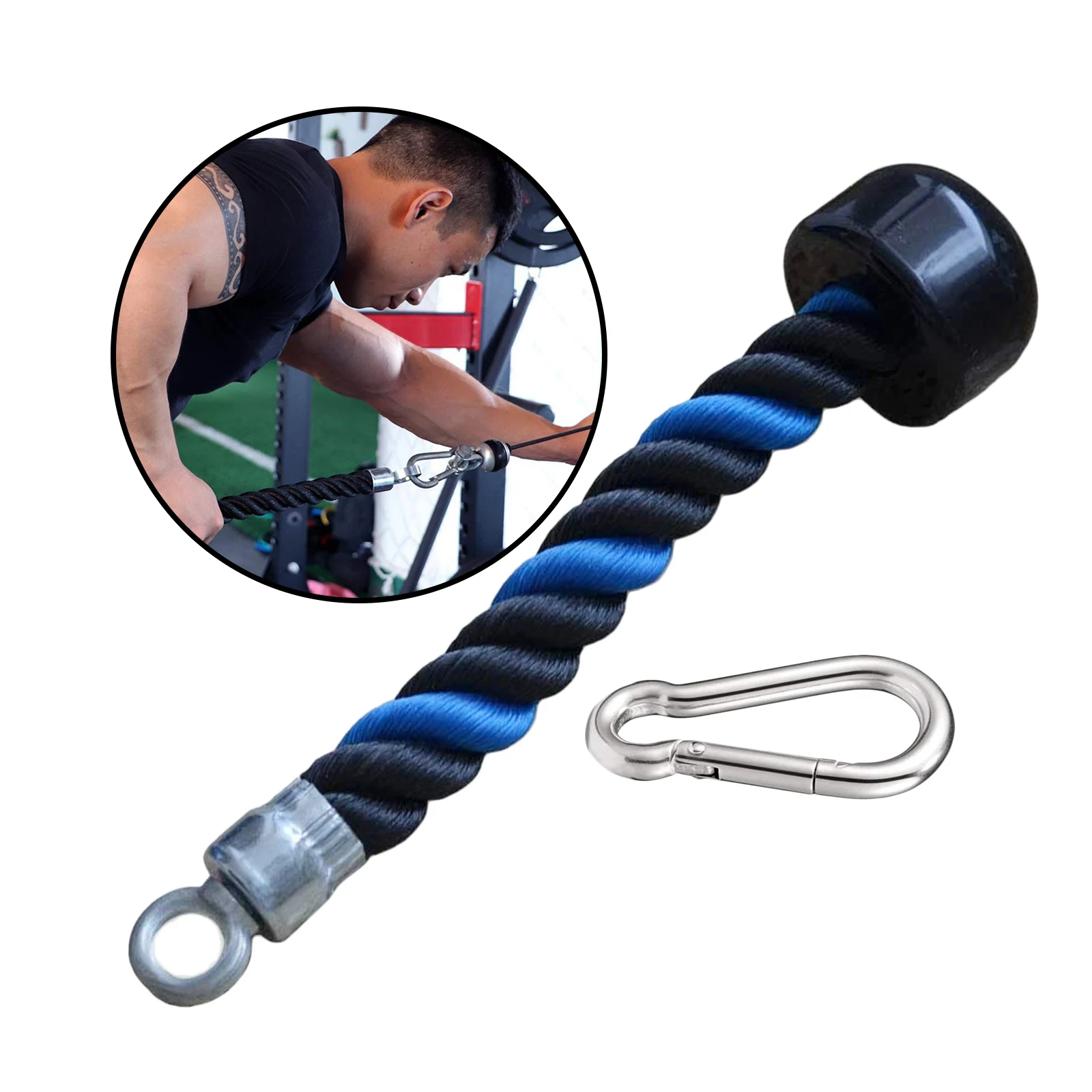 38cm Tricep Single Rope Push Pull Down Bodybuilding LAT Cable Attachment Grip