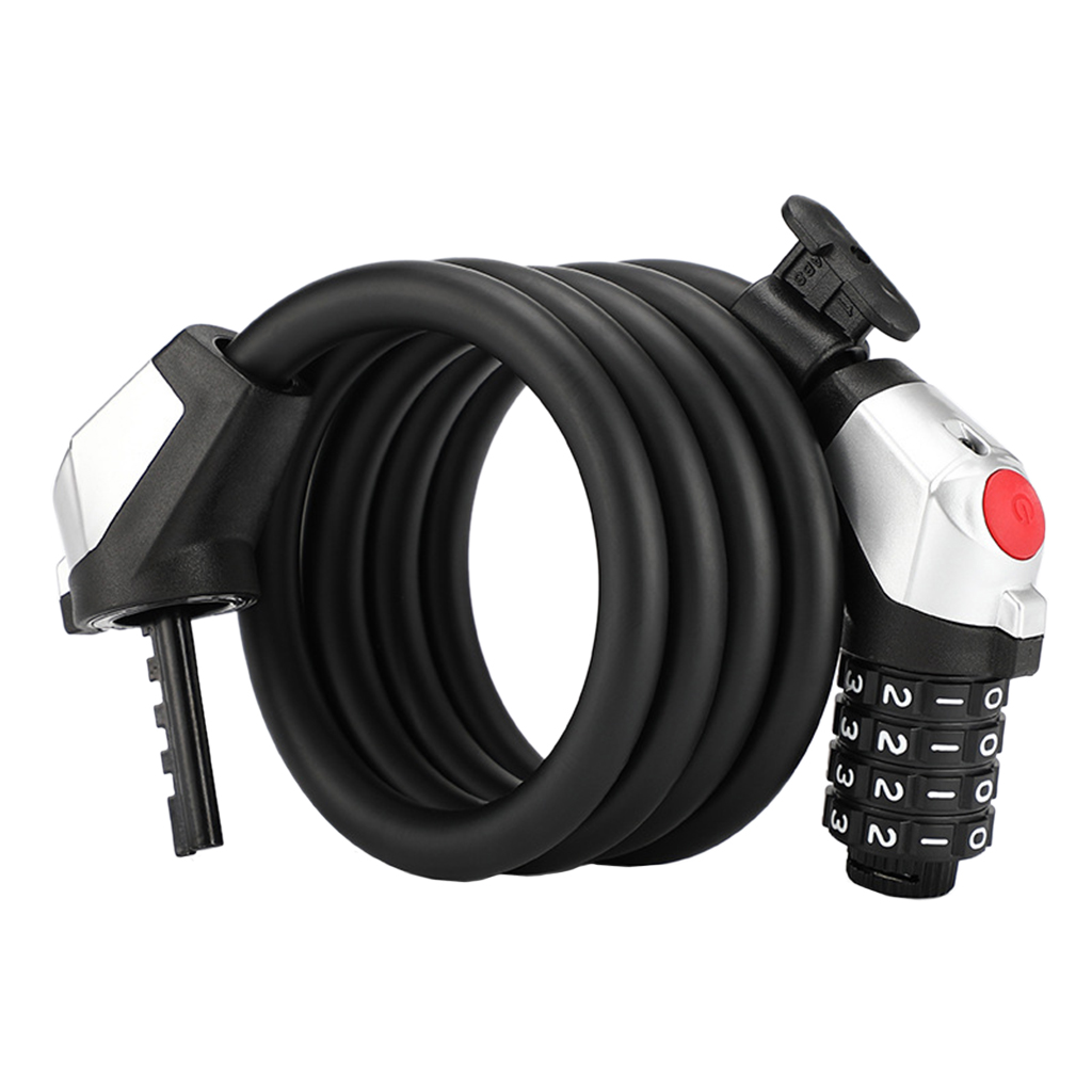 Bicycle Cable Lock Bike Security Anti-Theft Combination MTB Road Accessories 4 Digit Resettable Combination Code Lock