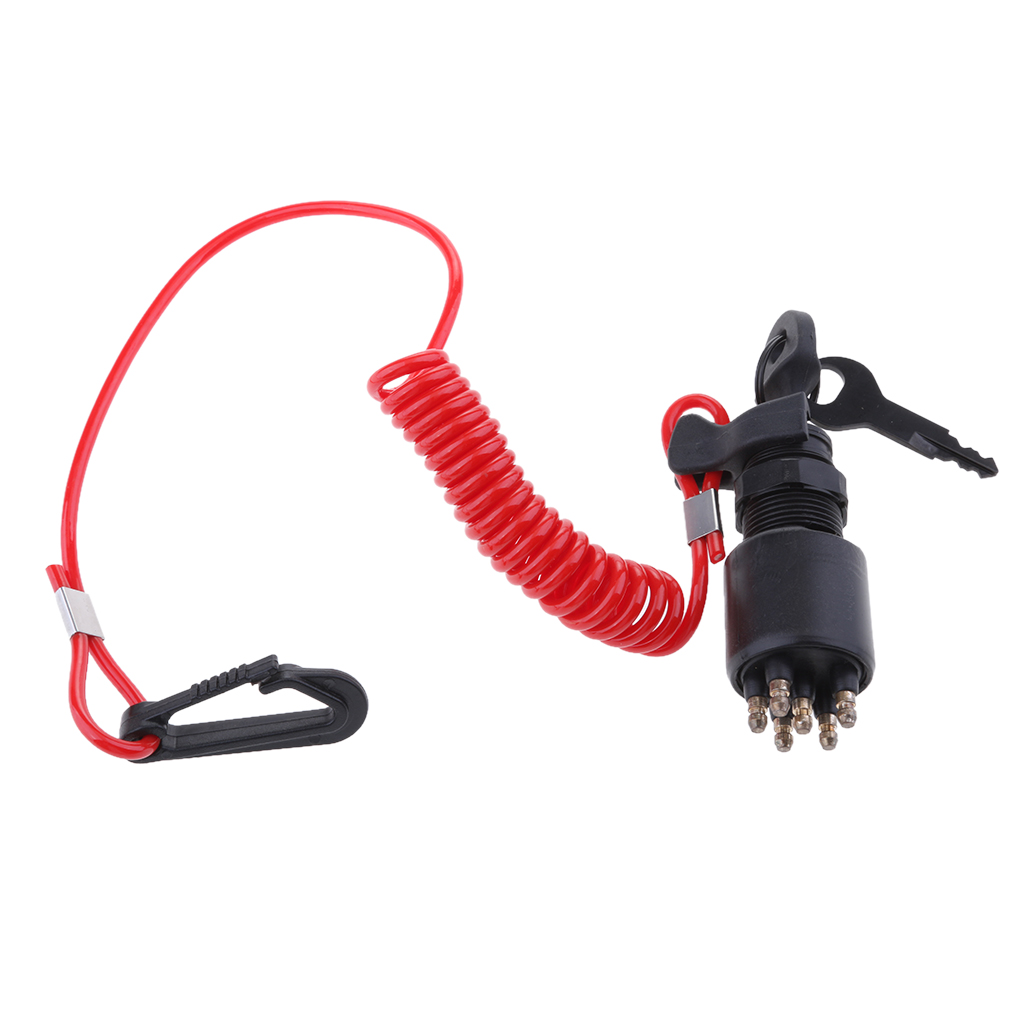 Ignition Key Switch & Safety Lanyard 5005801 Fits for Evinrude/Johnson