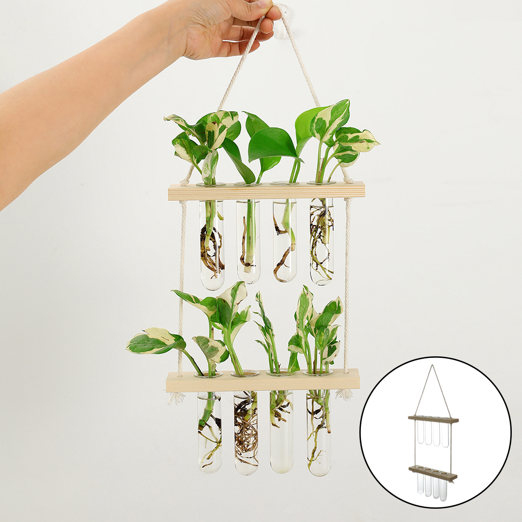 Hanging Hydroponic Plant Test Tube Indoor Glass Vase Terrarium Container