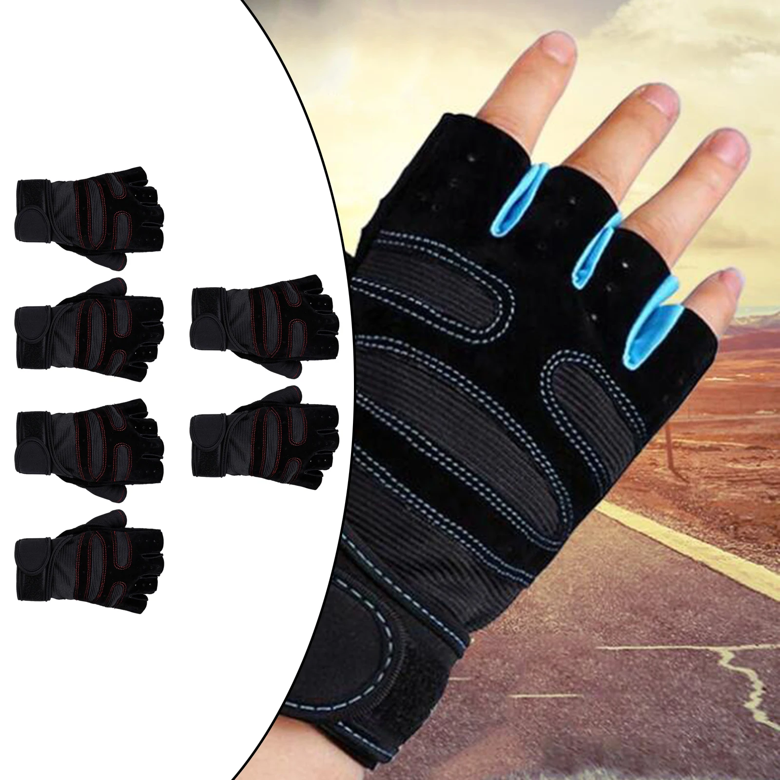 Dumbbell Fitness Gloves Exercise Half Finger Weight Lifting Gloves Body Building Training Cycling Gym Workout for Men Women