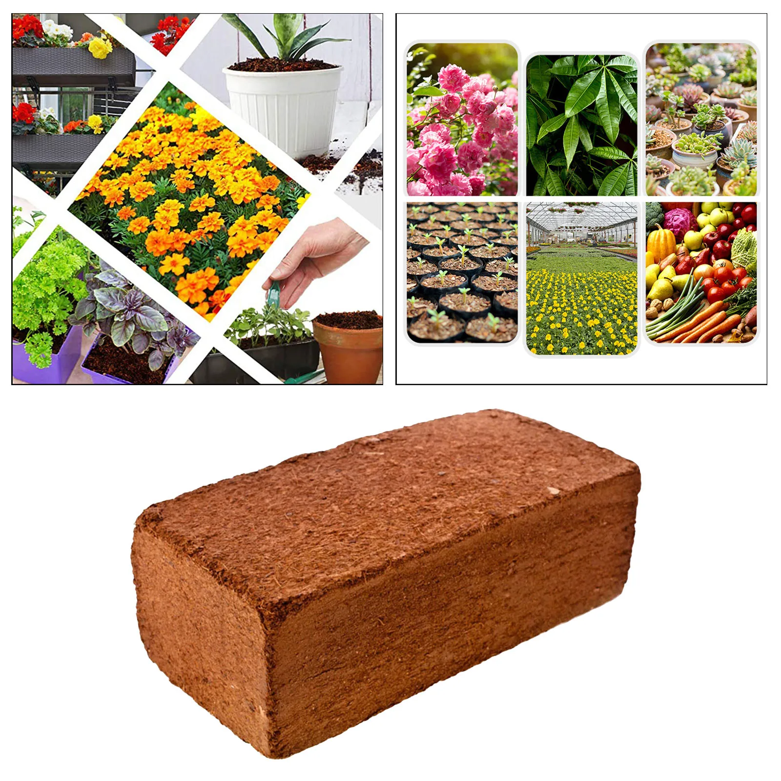 650g Planting Coco Nutrient Soil Coconut Coir Bricks, Coconut Fiber Castings for Plants and Crops