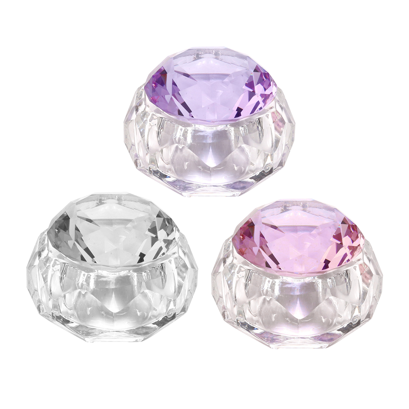 Nail Art Dappen Dish Bowl Crystal Glassware with Lid for Nailart Manicure