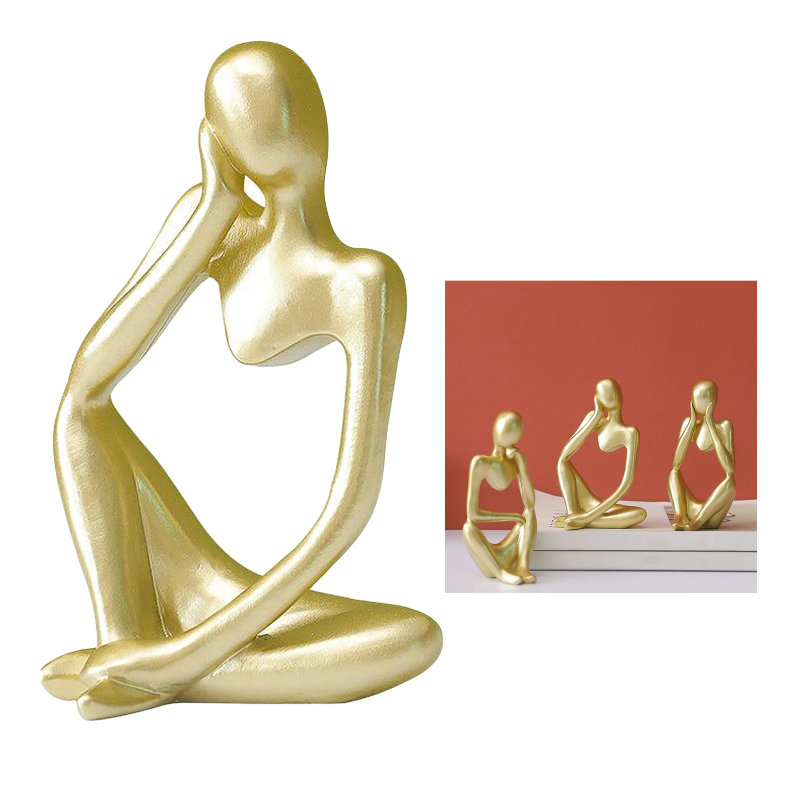 Modern Abstract Statues Sculpture Resin Artistic Thinker Figure Thinking Man Resin Modern Sculpture Figure Birthday Gift