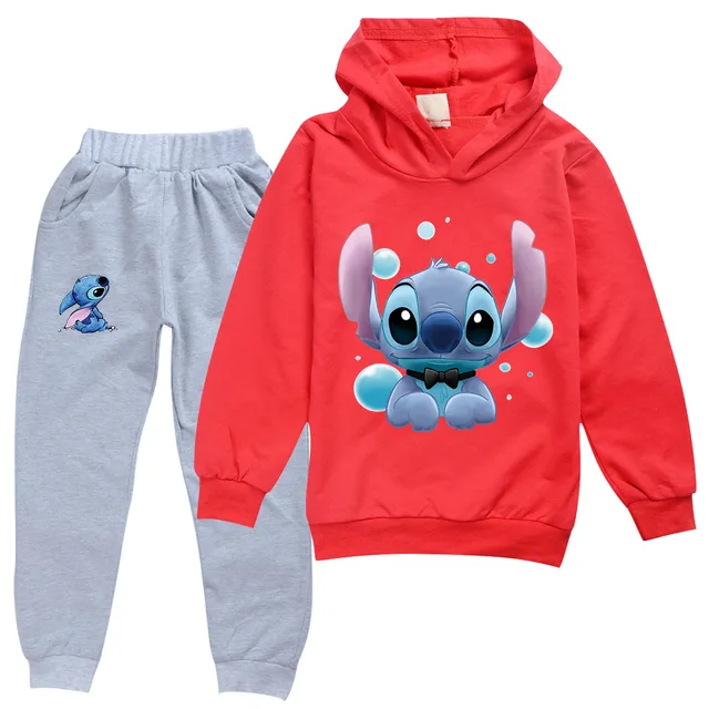 Tuta per bambini Disney Stitch Set di vestiti per ragazze felpe