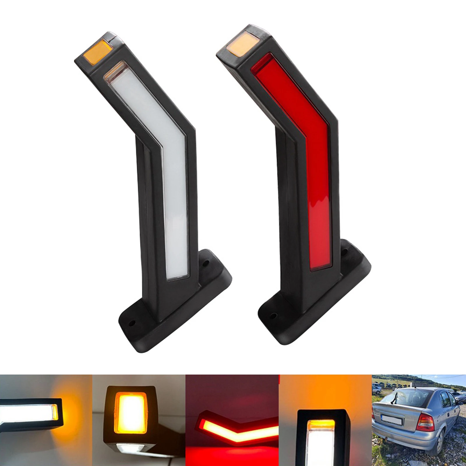 2PCS LED Side Marker Lighting Outline Marker Truck Light Van LED Lights Trailer Side Marker Light 12-24V