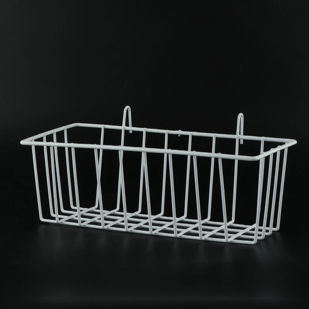 Grid Tall Storage Basket Metal Wire Hanging Basket for Bathroom Storage/ Over The Cabinet with 2 Hook Wire Wall Storage Basket