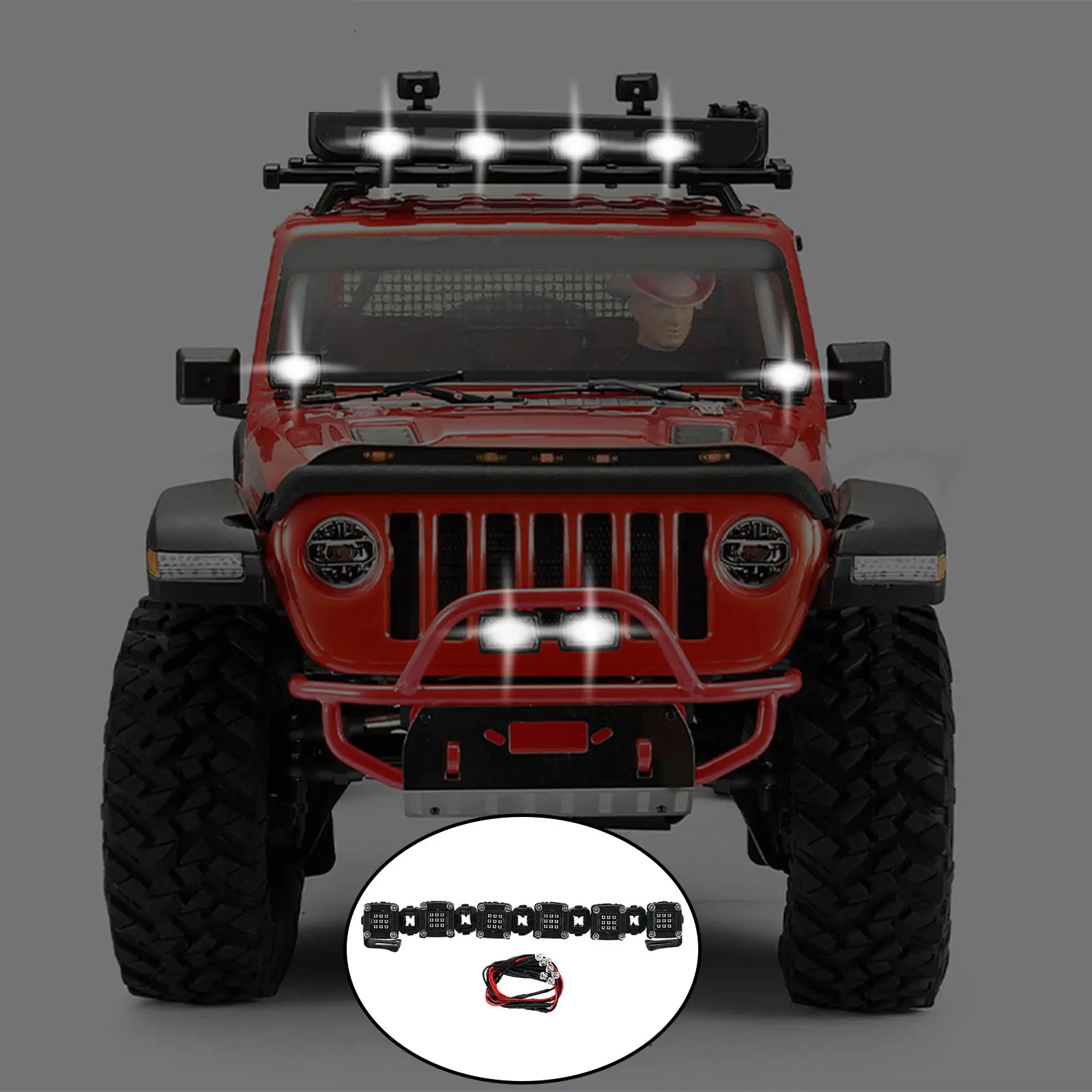 1:10 LED Lights Lamps with Shade Spare for Axial SCX10 TRX4 TRX6 RC Car Model Buggy Trucks Modification