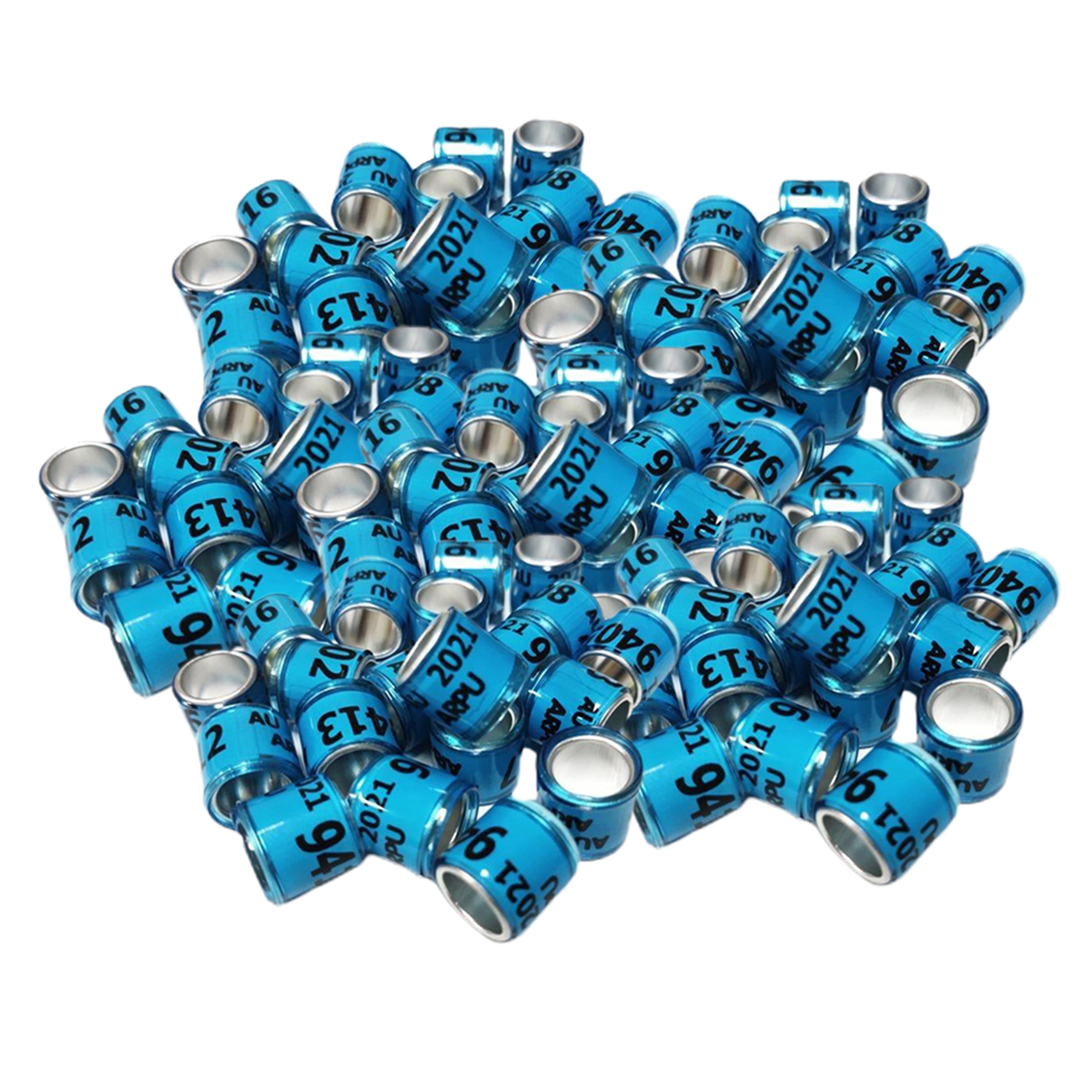 100Pcs 2021 Aluminium Bird  Racing Pigeon Foot Rings Bands 8mm Reusable