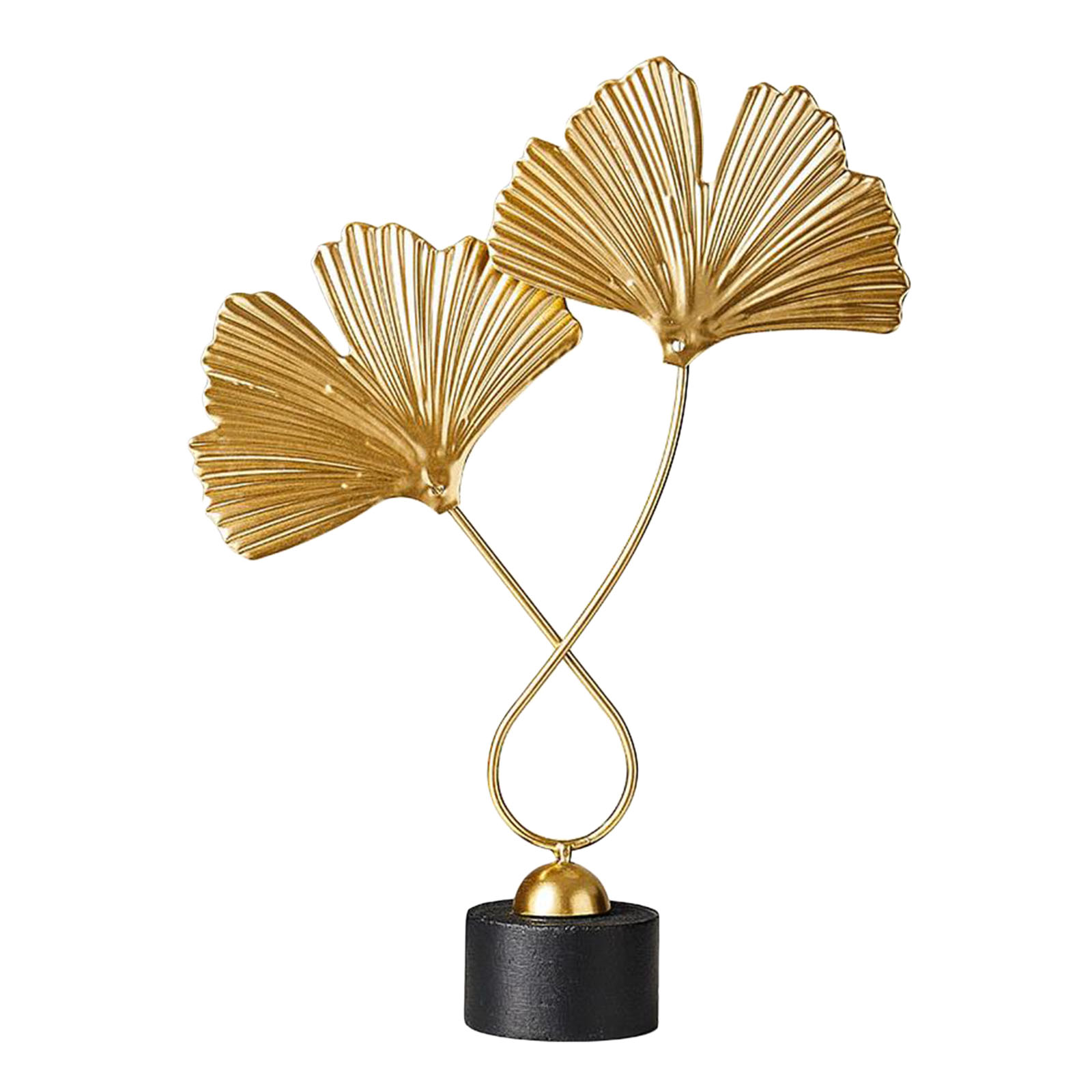 Small Iron & Wooden Sculpture Accent Piece,Modern Decorative Object for Home, Office, Table and Desktop