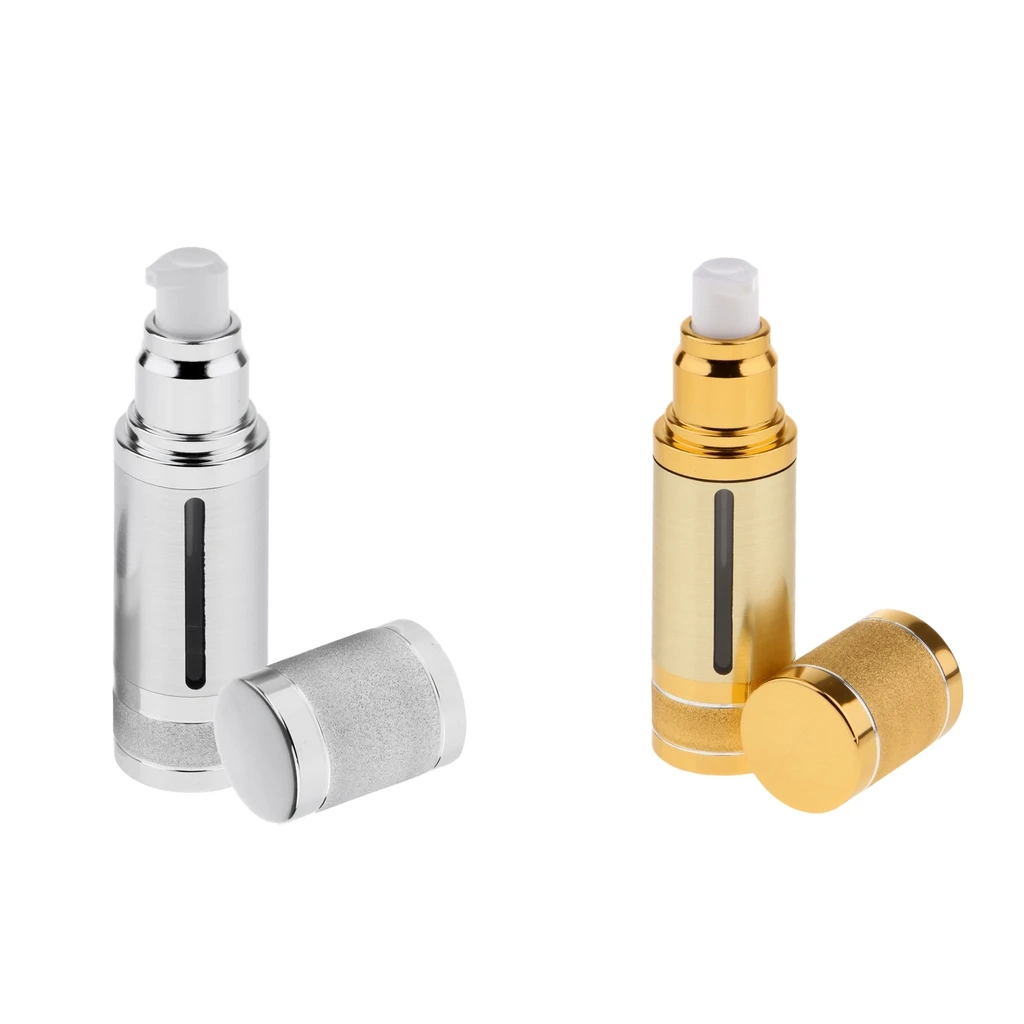 1pcs 30ml Sterile Airless Pump Bottle,  Easy to Carry,  Plastic Empty  Lotion Bottles For Travel, Sliver/Gold For Choice