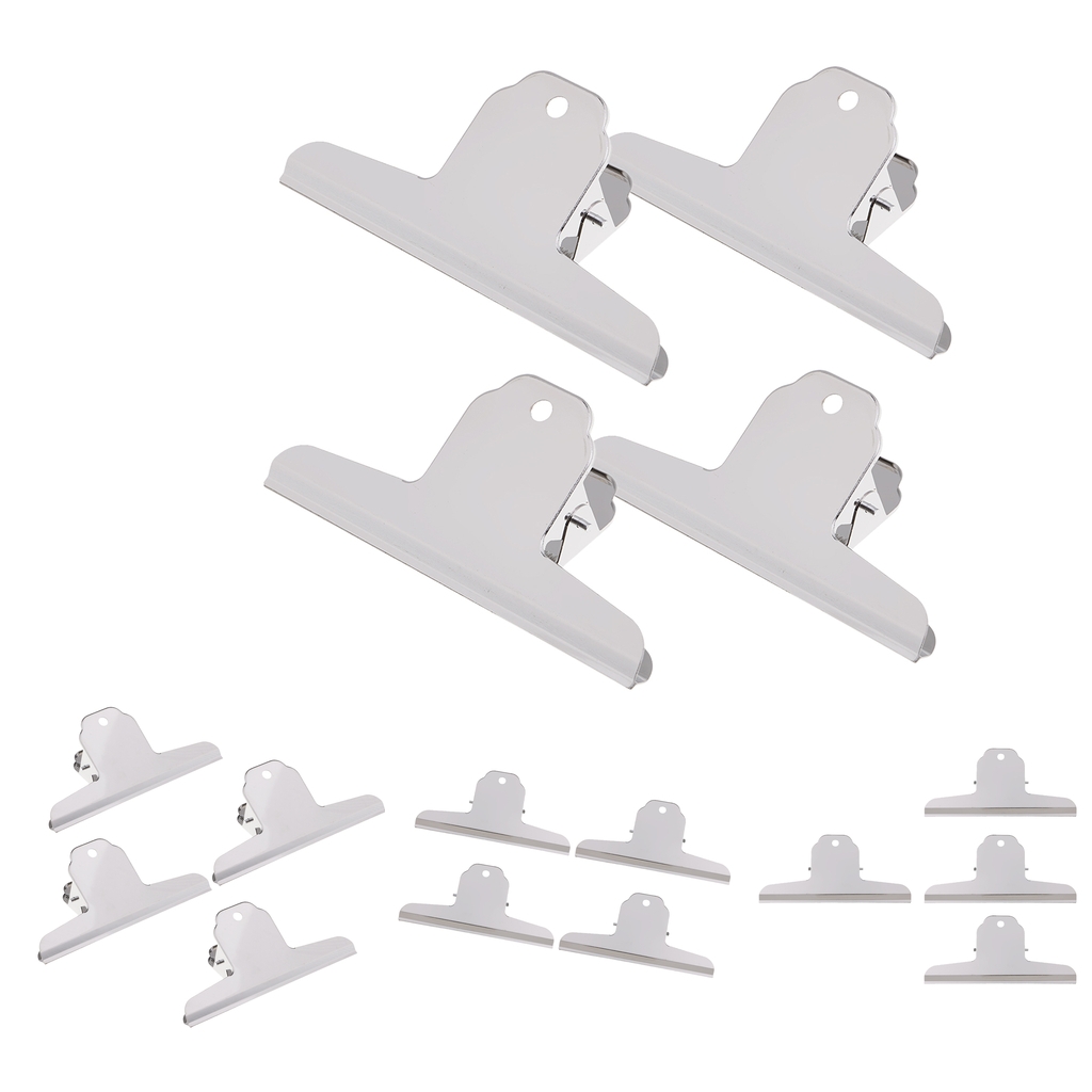 4x Heavy Duty Stainless Steel Binder Clip School Home Office File Clip
