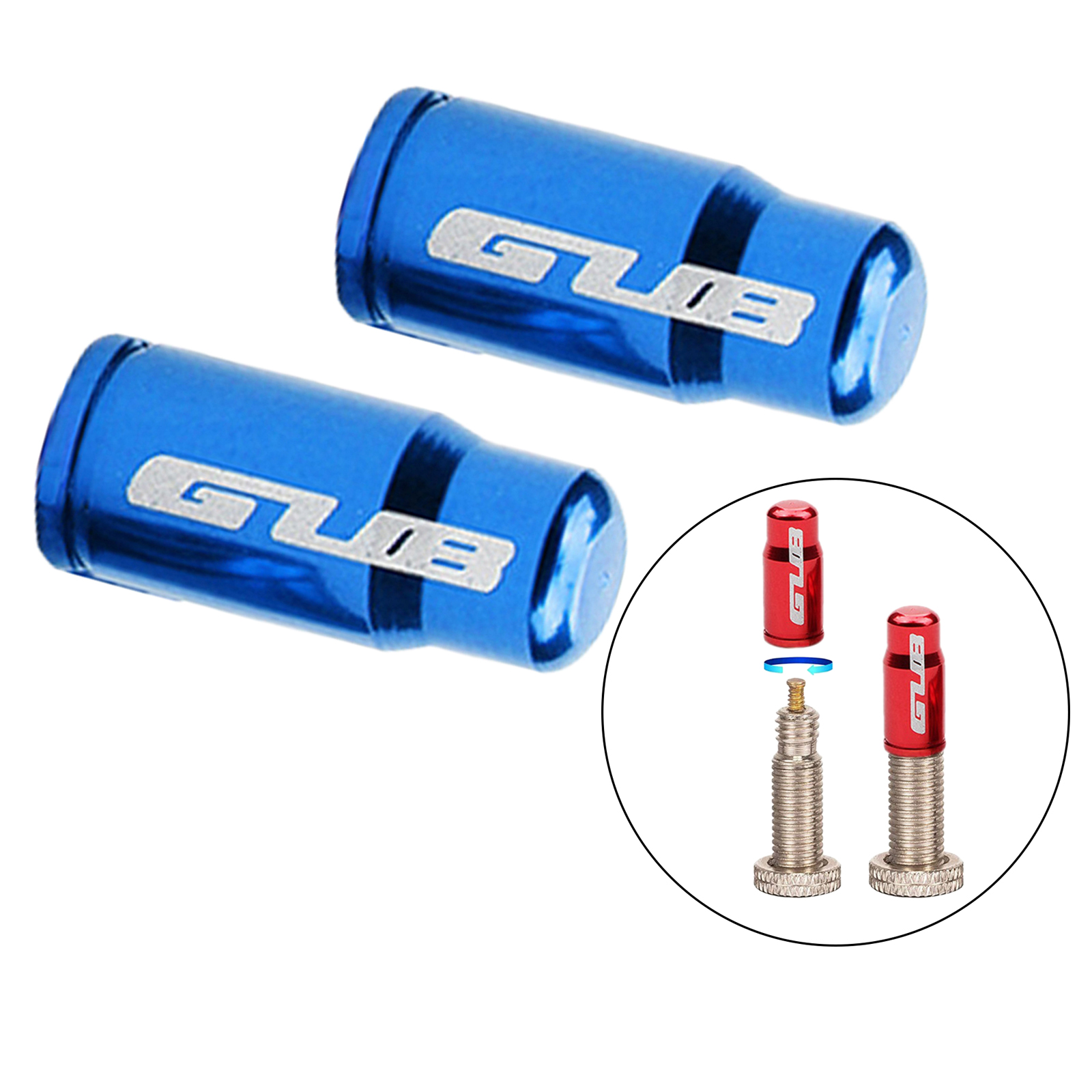 2x Bike Valve  Anodized Tire Presta Schrader Motorcycle AV FV Screw Cover