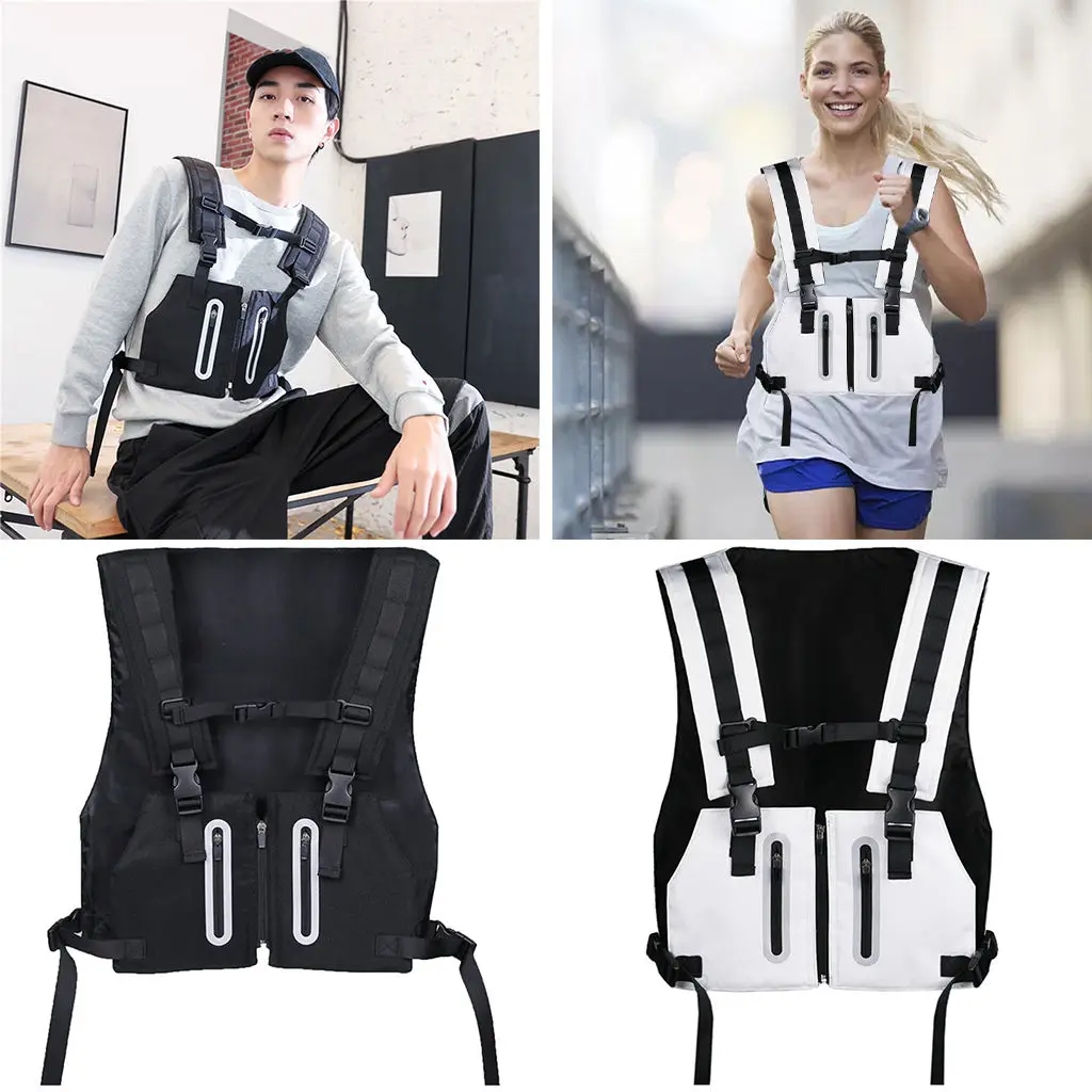 Reflective Vest with Zipper High-Visibility for Running Motorcycle Walking