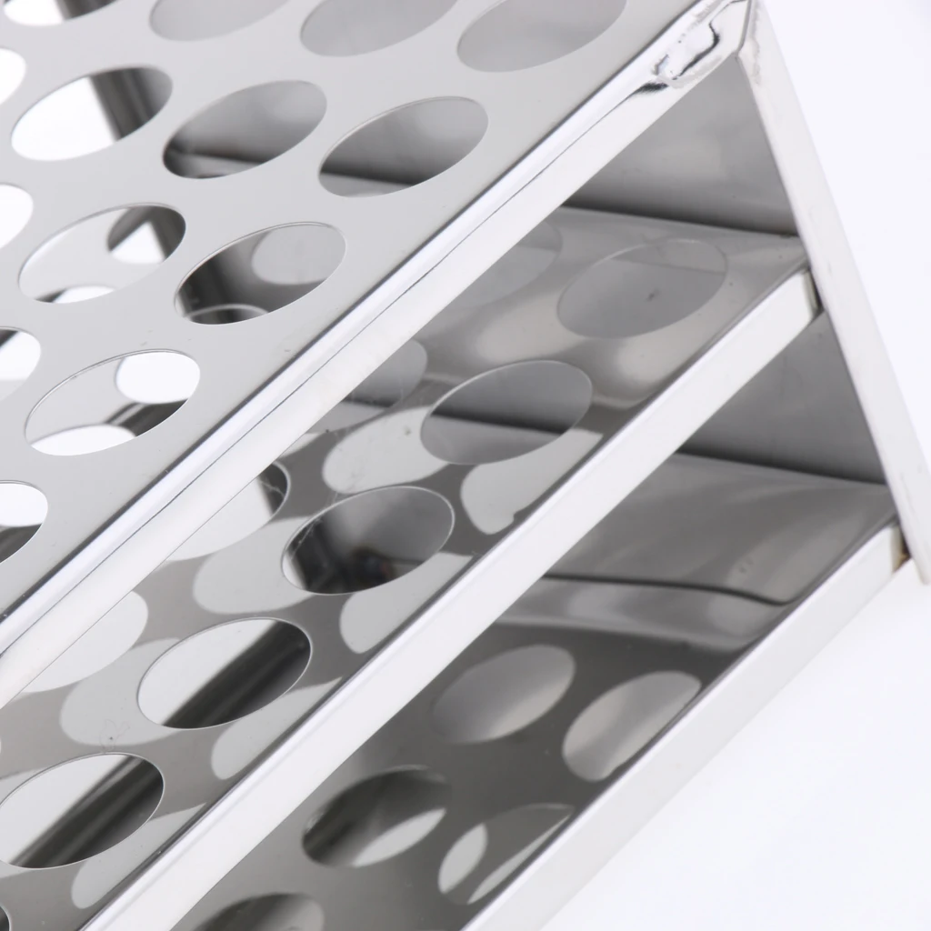 32 Holes Stainless Steel Test Tube Rack Frame Hole Diameter 22mm Anti Acid Laboratory Use Stand Holder