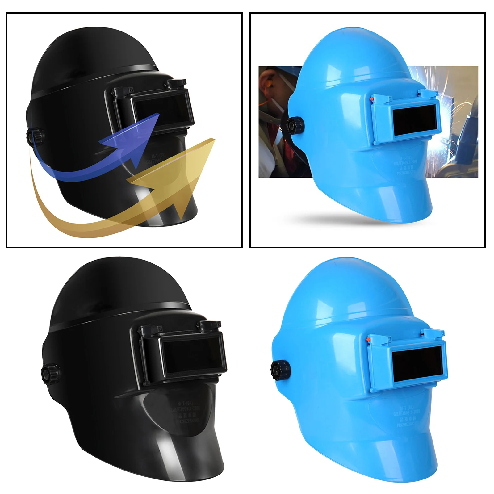 Large View True Color Welding Helmets MIG TIG  Caps Shade Eyes Goggles Protectors