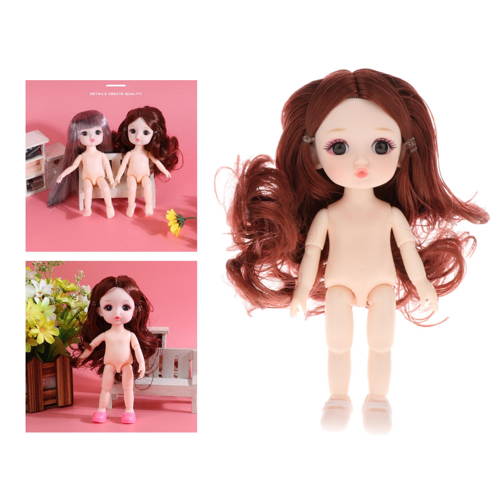 Cute 16cm 1/12 Dolls Baby Naked Girl Fashionable Toy Moveable Jointed Dolls Girl Dolls  For Girls 