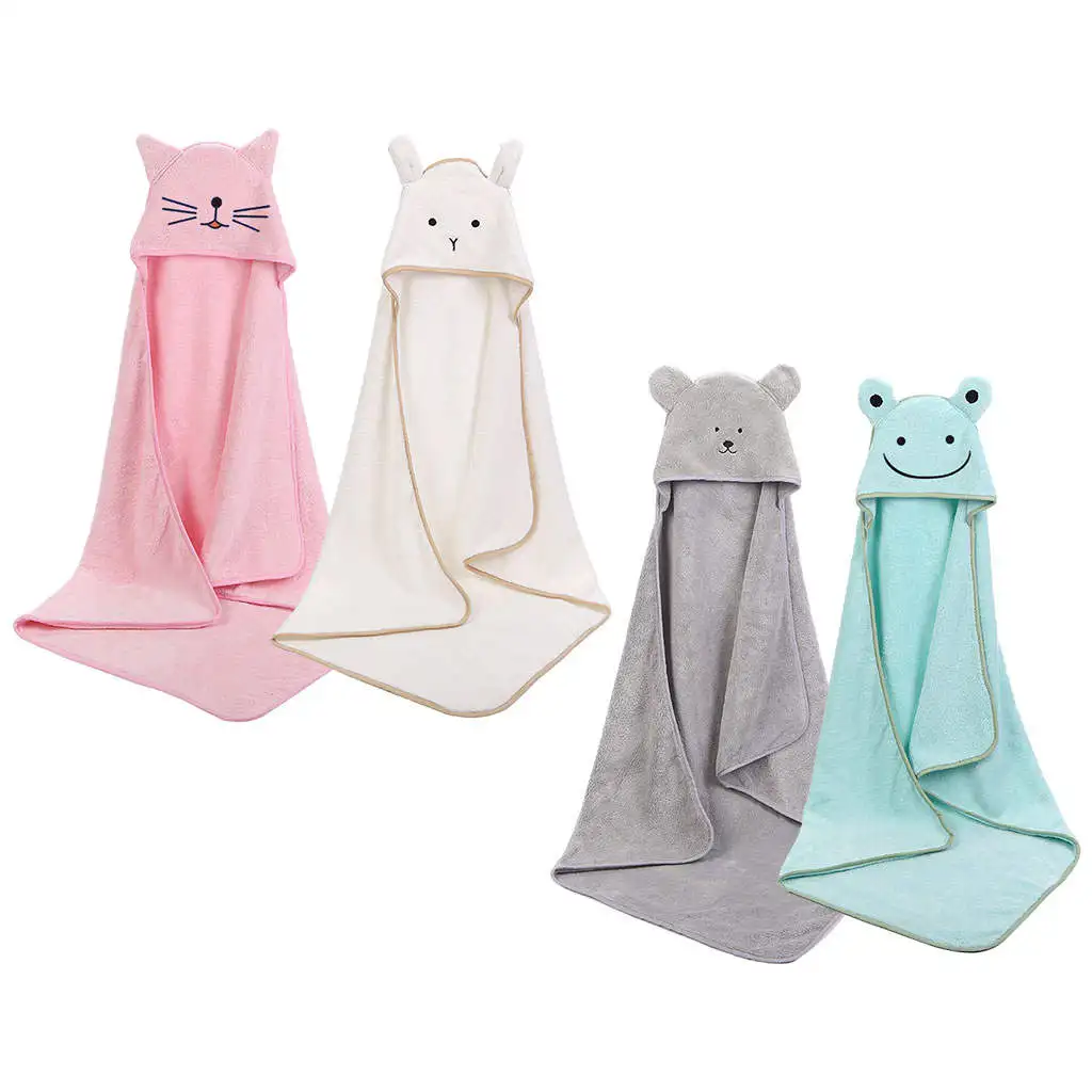Baby Hooded Towel Bathtub Bath Soft Bathrobe Animal Shape Essentials Infant Towels for Unisex Children Newborn