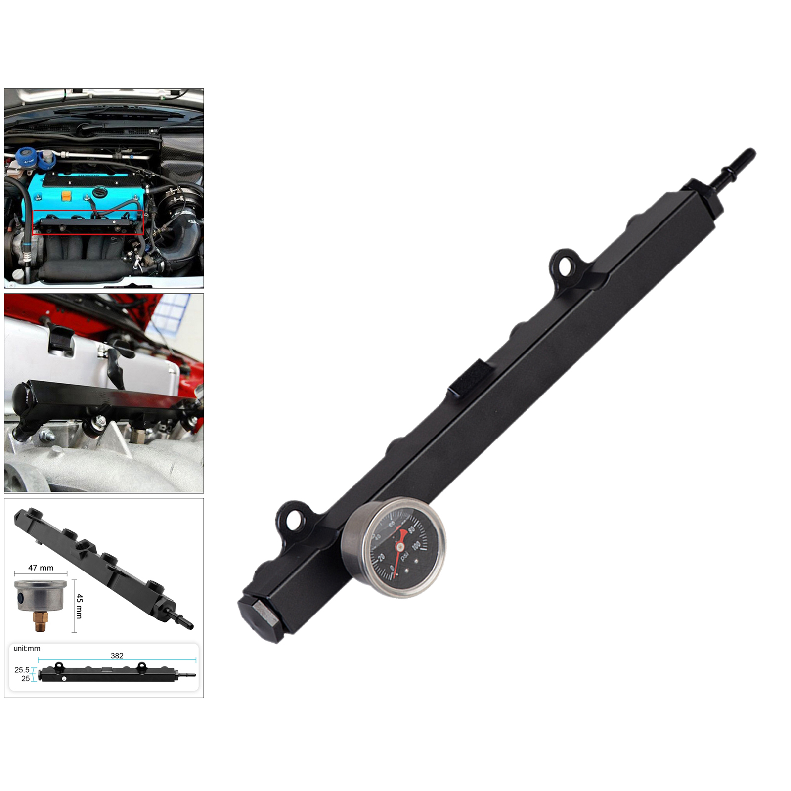 Billet Aluminum K Series High Flow Fuel Rail Replacement For Honda Civic and Acura Si Rsx Tsx  K swap Engine